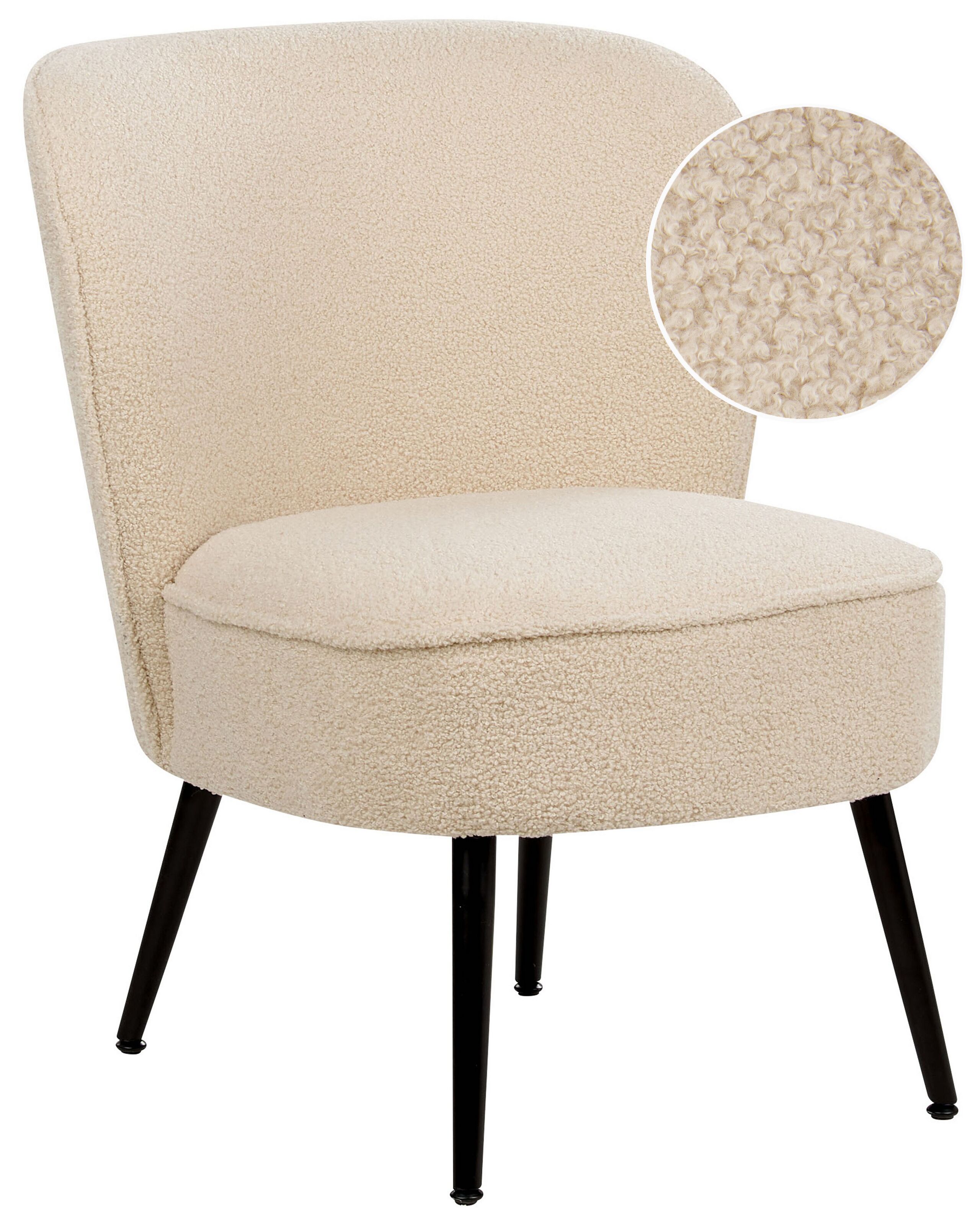 Boucle Armchair Light Beige VOSS - Gemini Interiors