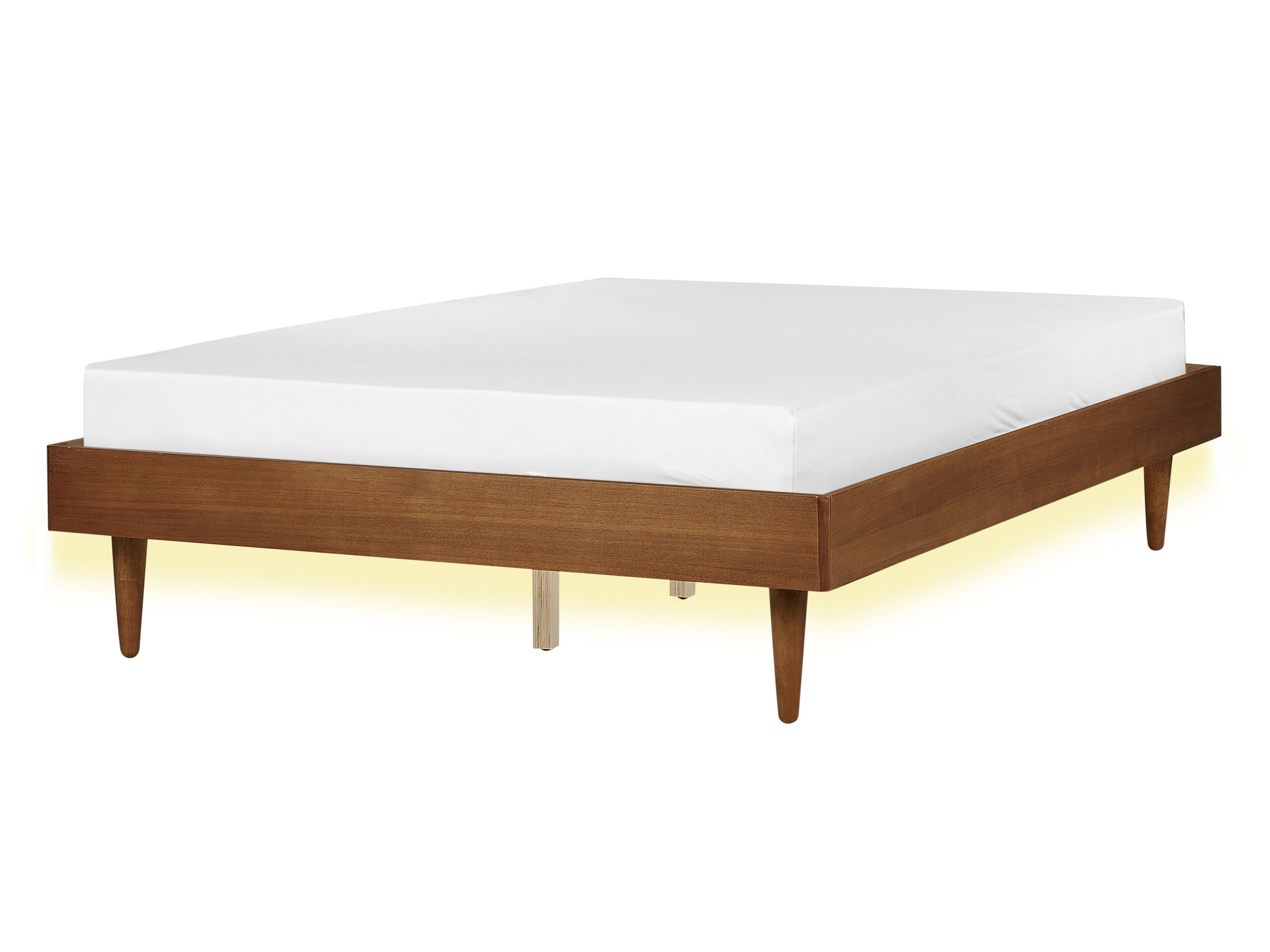 EU Double Size Bed with LED Light Wood TOUCY - Gemini Interiors