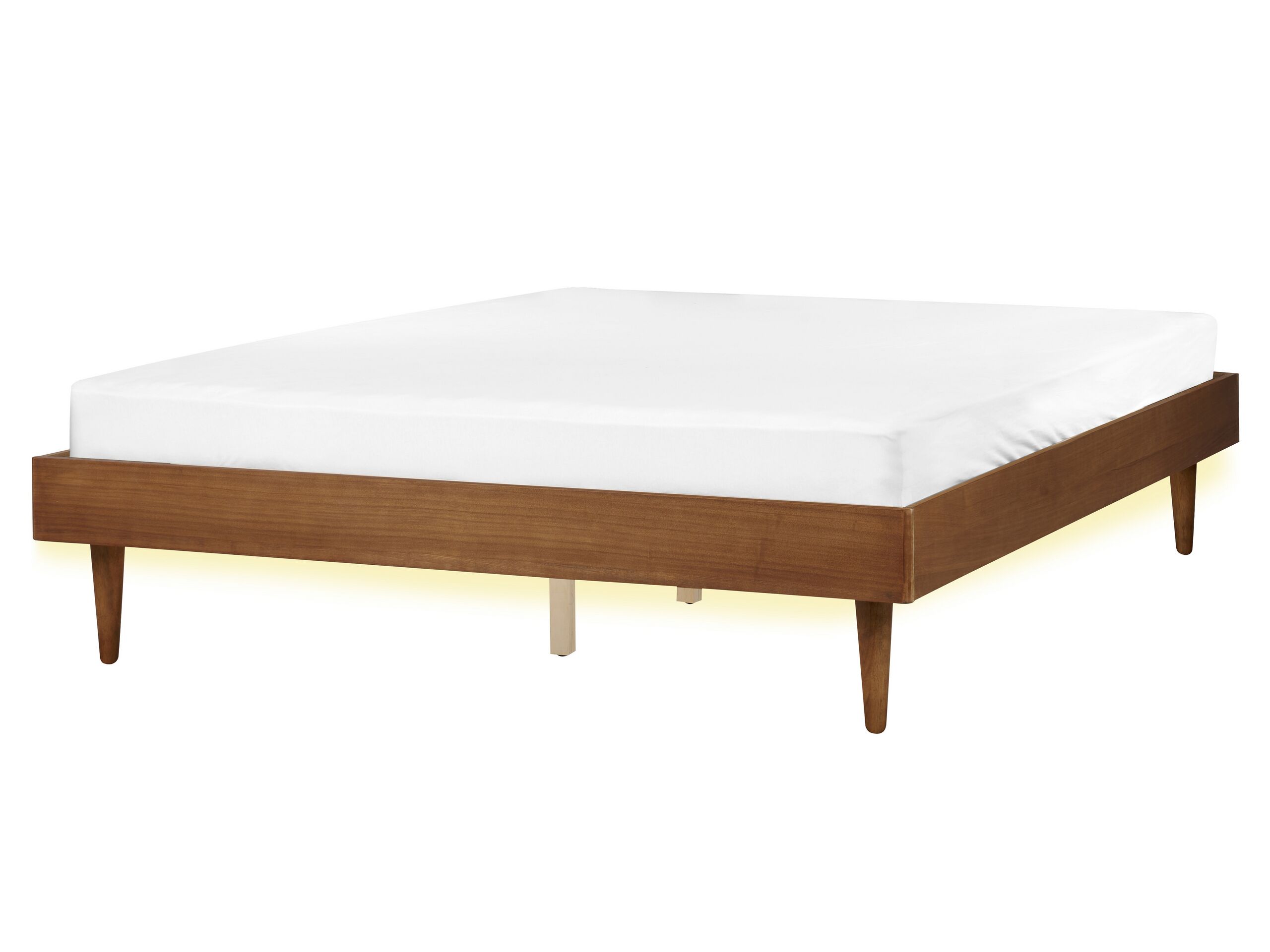 EU King Size Bed with LED Light Wood TOUCY - Gemini Interiors