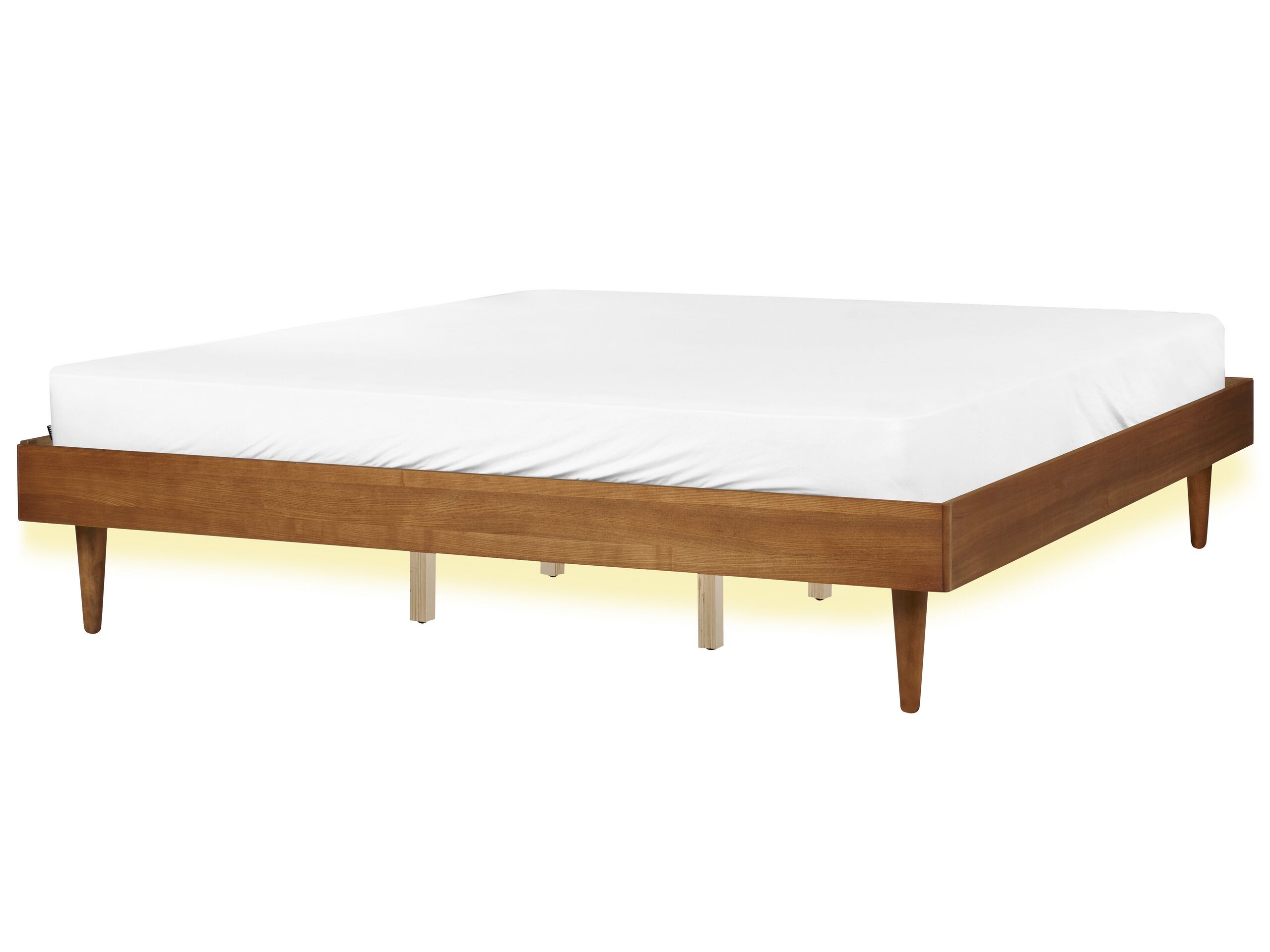 EU Super King Size Bed with LED Light Wood TOUCY - Gemini Interiors