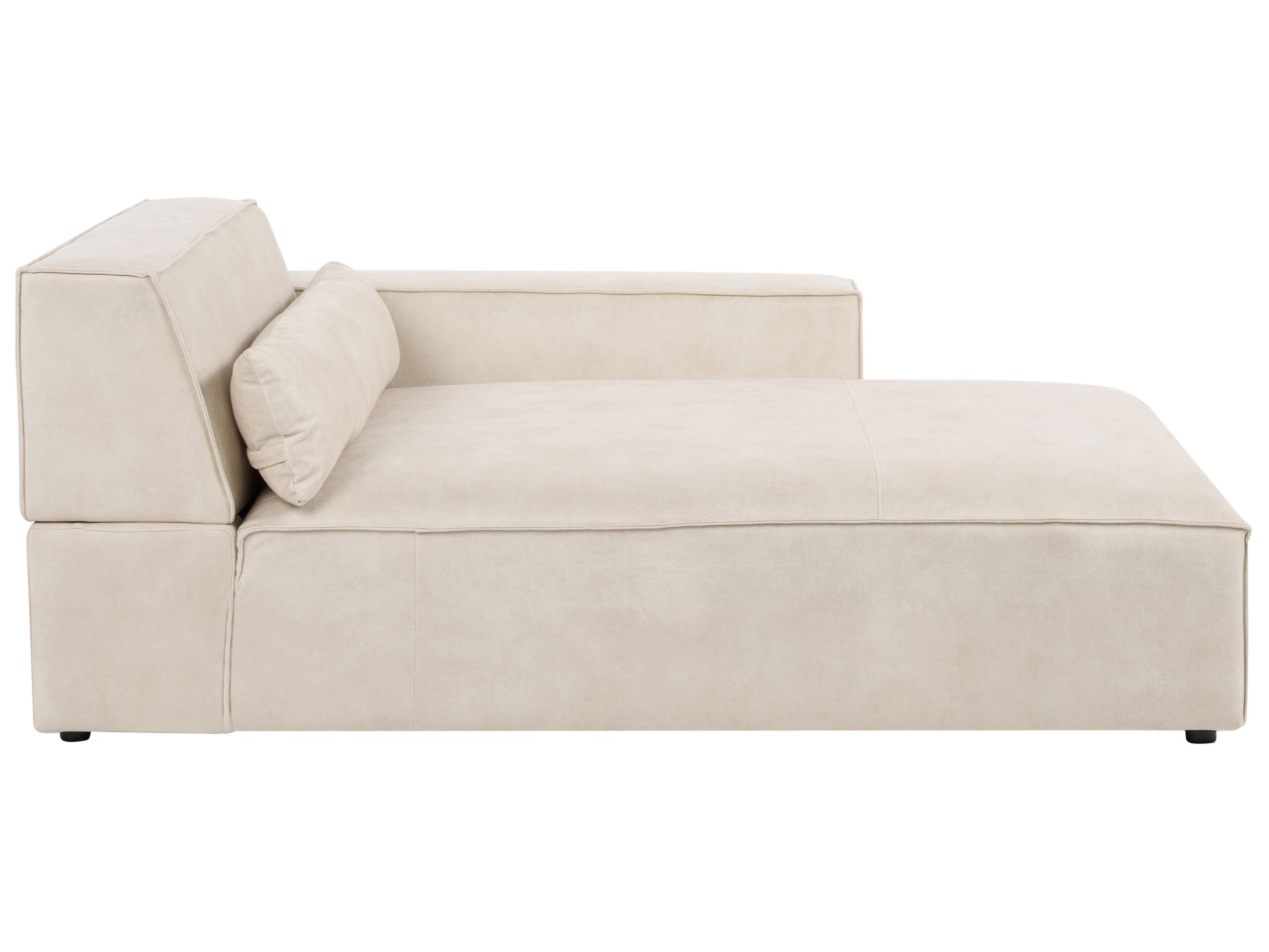 Left Hand Velvet Chaise Lounge Beige HELLNAR - Gemini Interiors