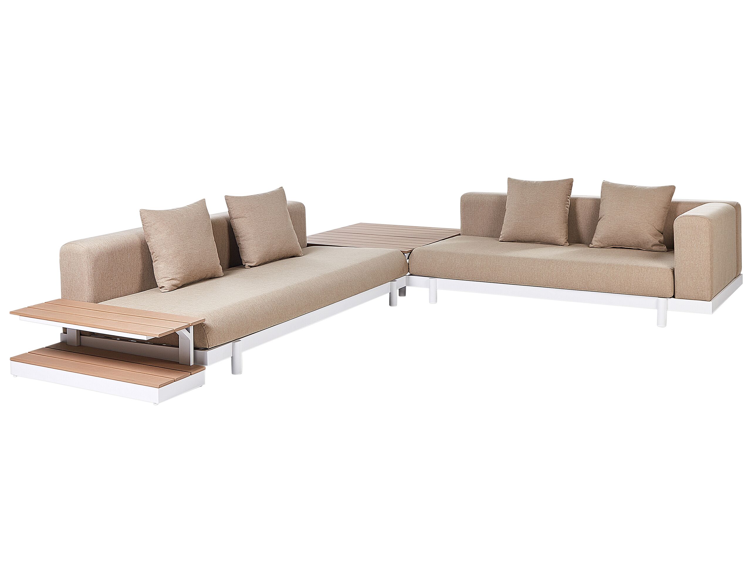 5 Seater Sofa Set with Coffee Tables Beige MISSANELLO - Gemini Interiors
