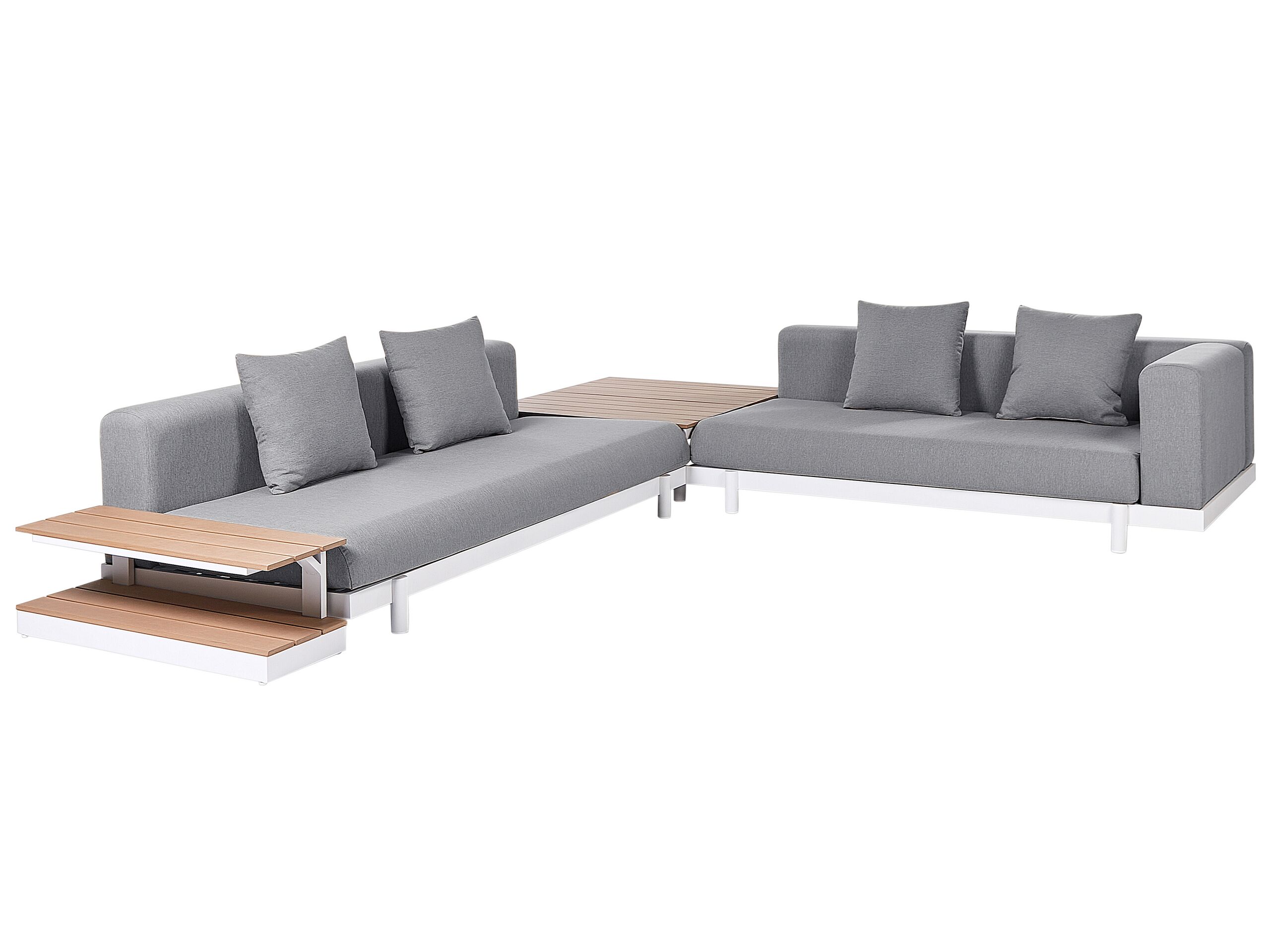 5 Seater Sofa Set with Coffee Tables Grey MISSANELLO - Gemini Interiors
