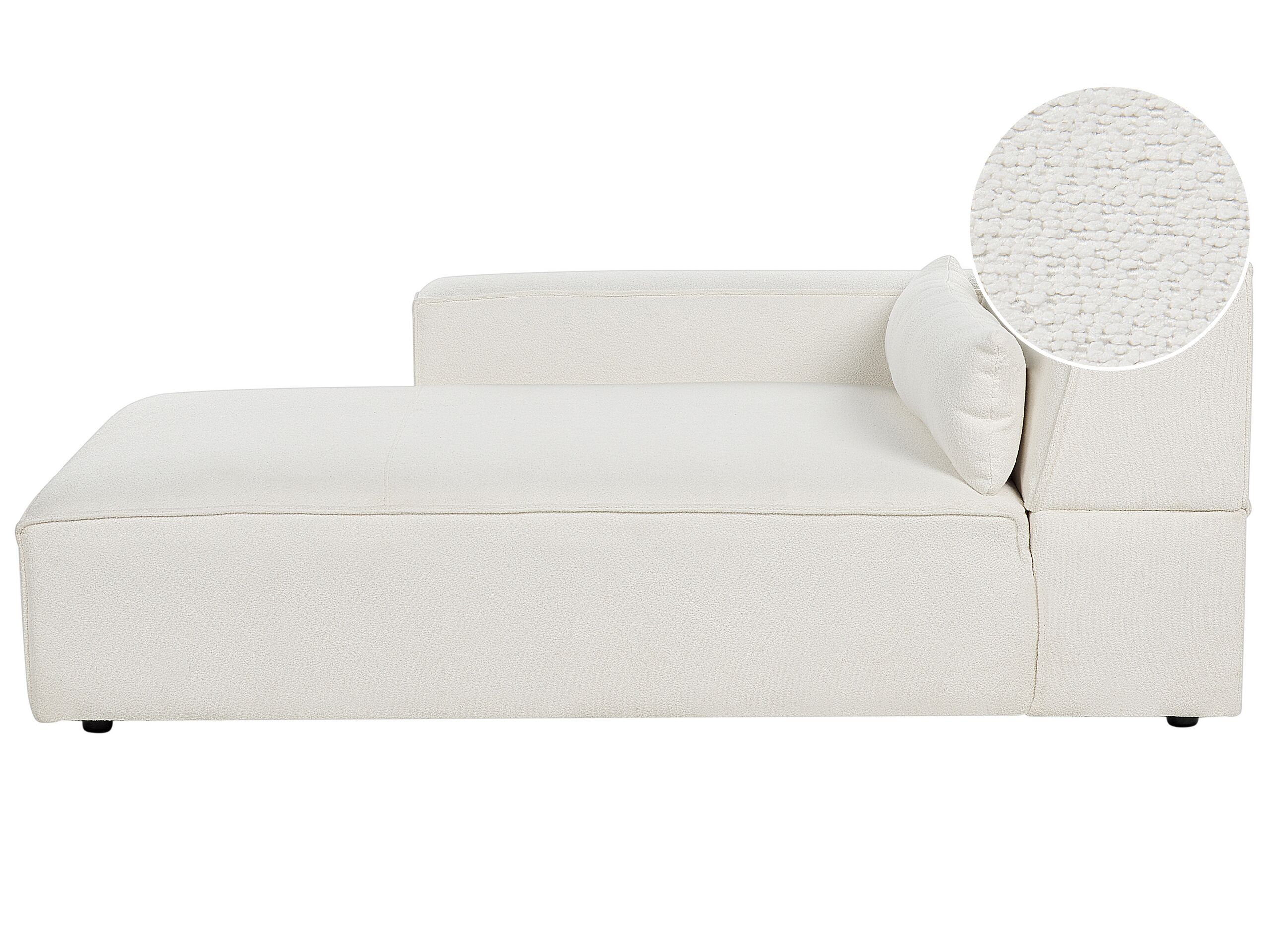 Right Hand Boucle Chaise Lounge White HELLNAR - Gemini Interiors