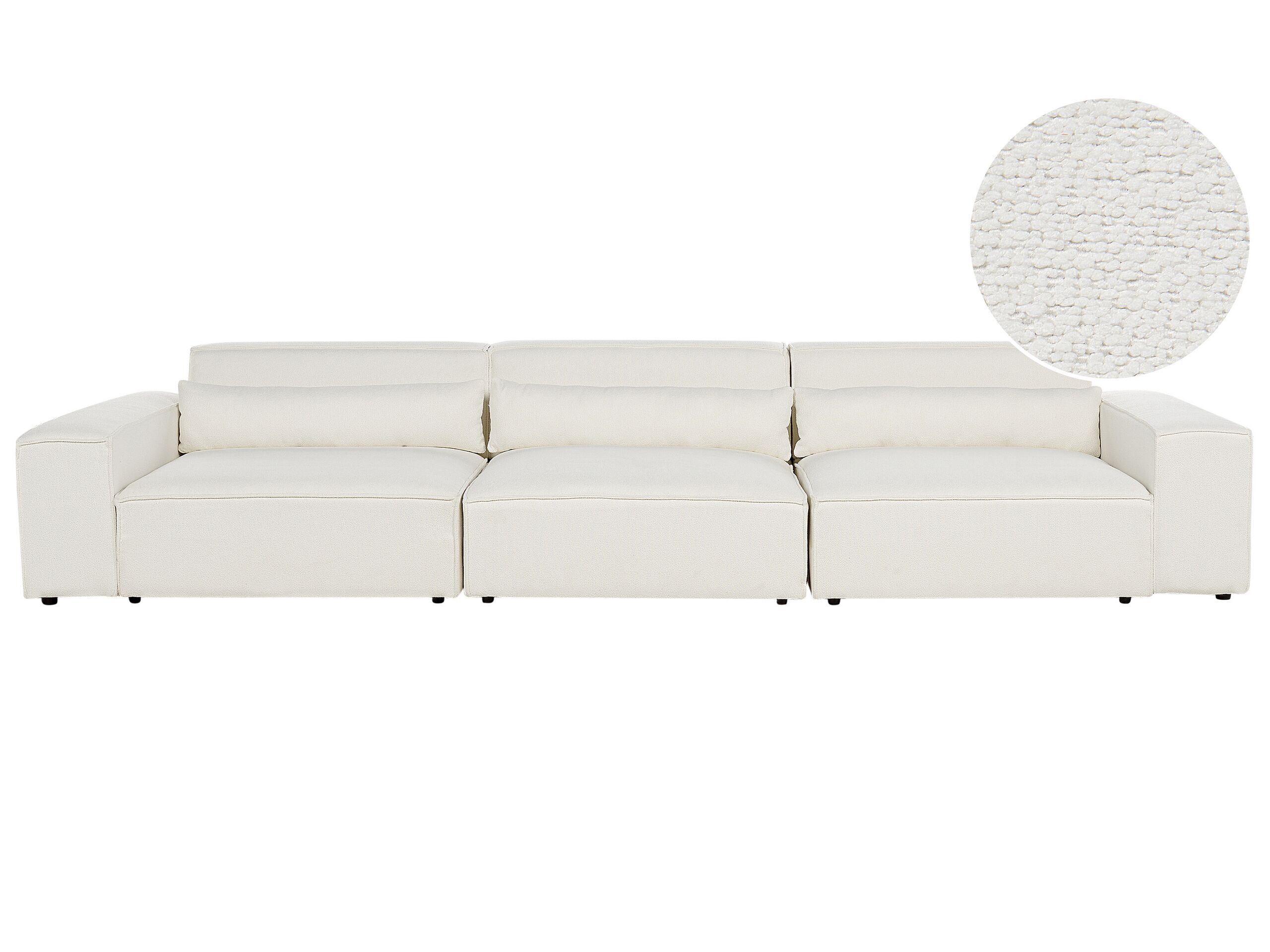 3 Seater Modular Boucle Sofa White HELLNAR - Gemini Interiors