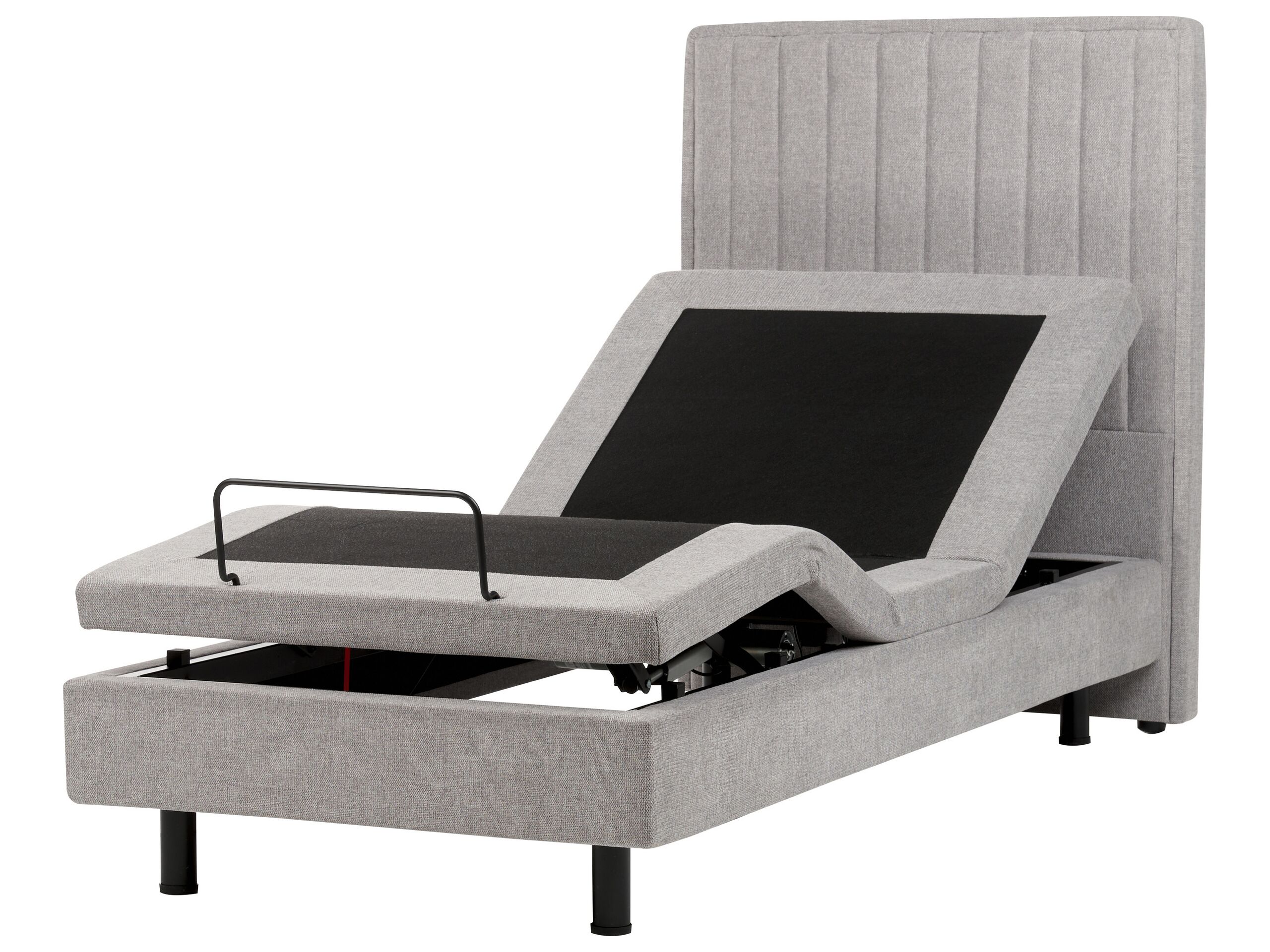 Fabric EU Single Adjustable Bed Grey DUKE II - Gemini Interiors