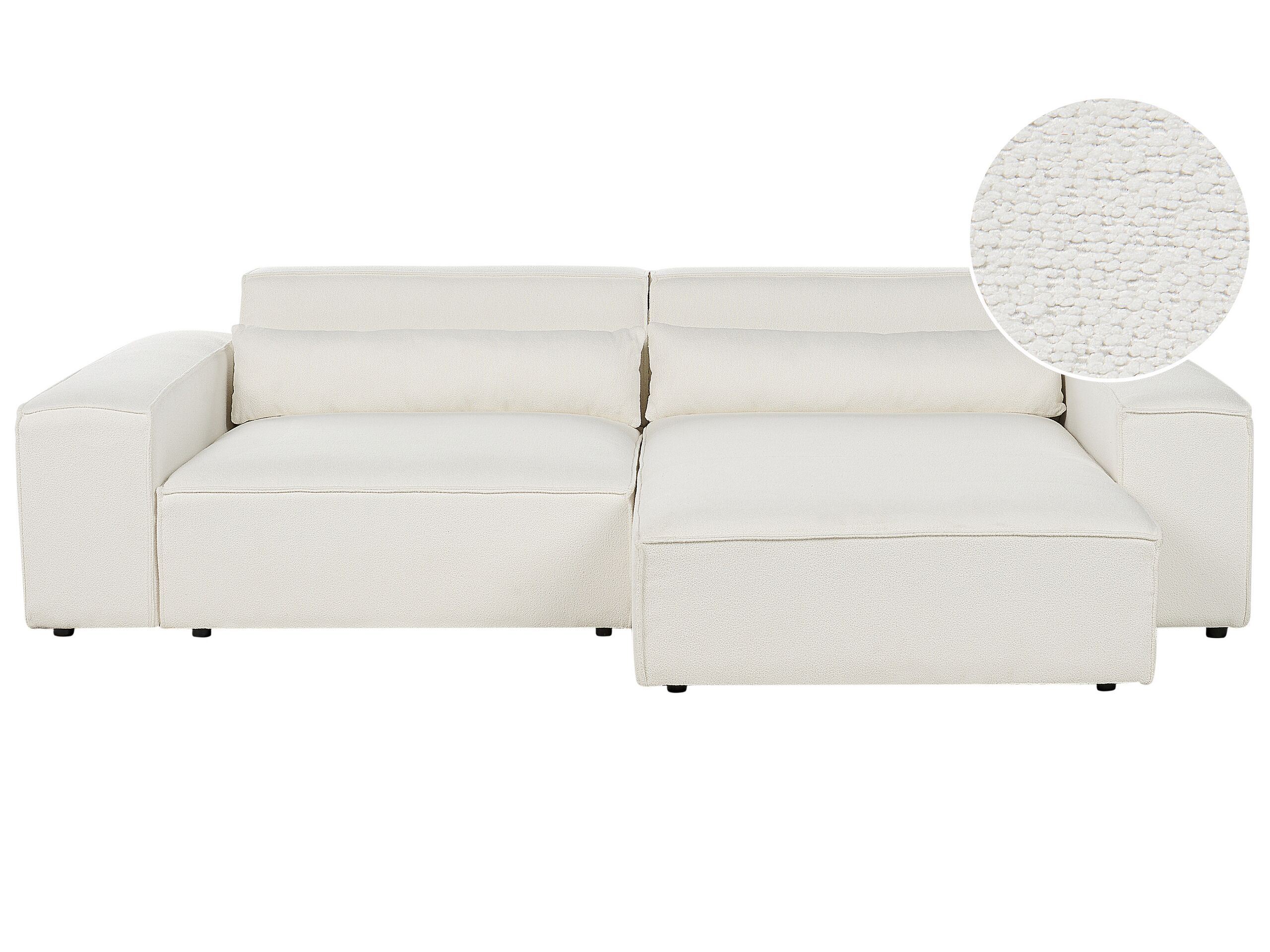 Left Hand 2 Seater Modular Boucle Corner Sofa White HELLNAR - Gemini Interiors