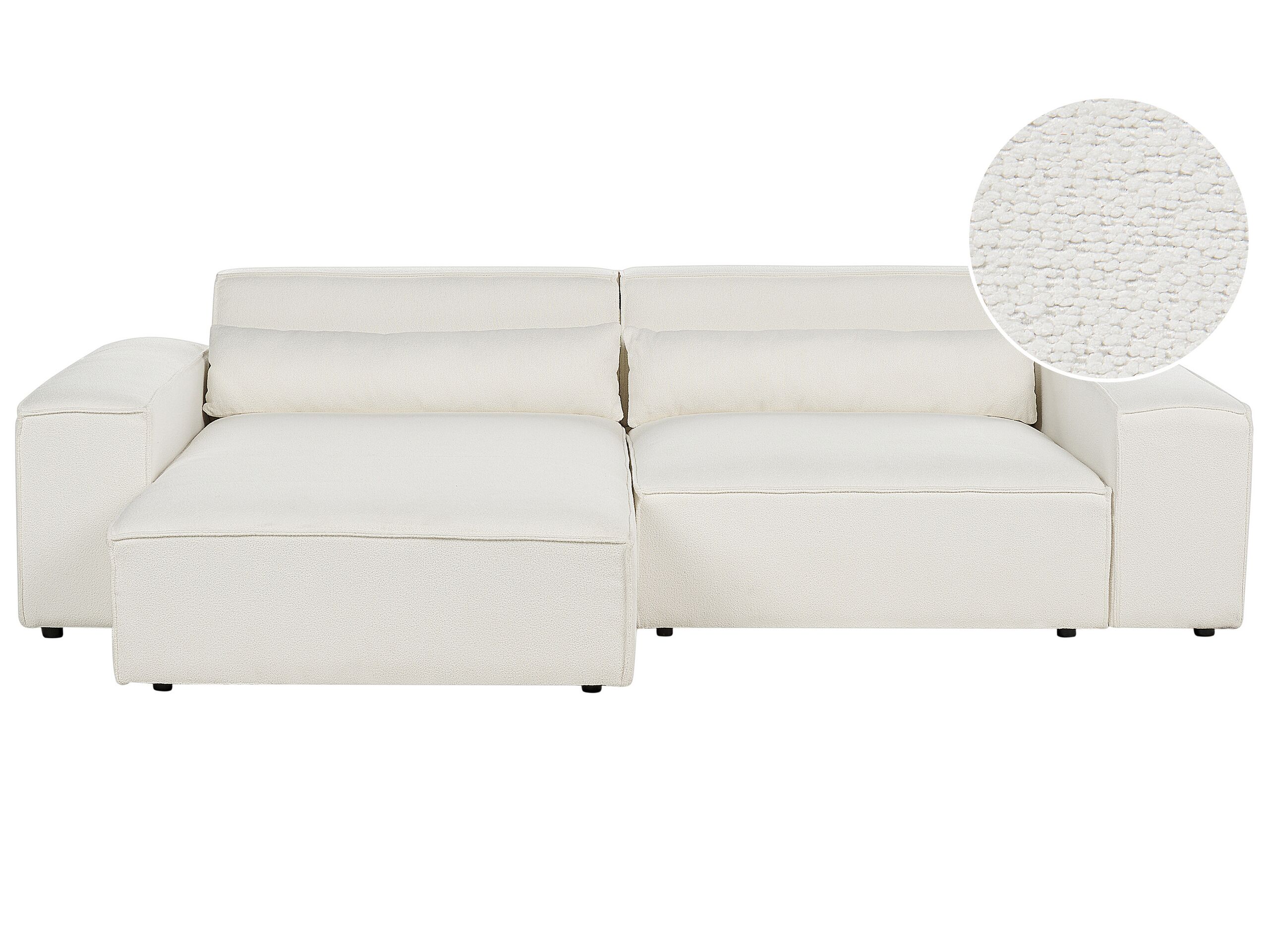 Right Hand 2 Seater Modular Boucle Corner Sofa White HELLNAR - Gemini Interiors