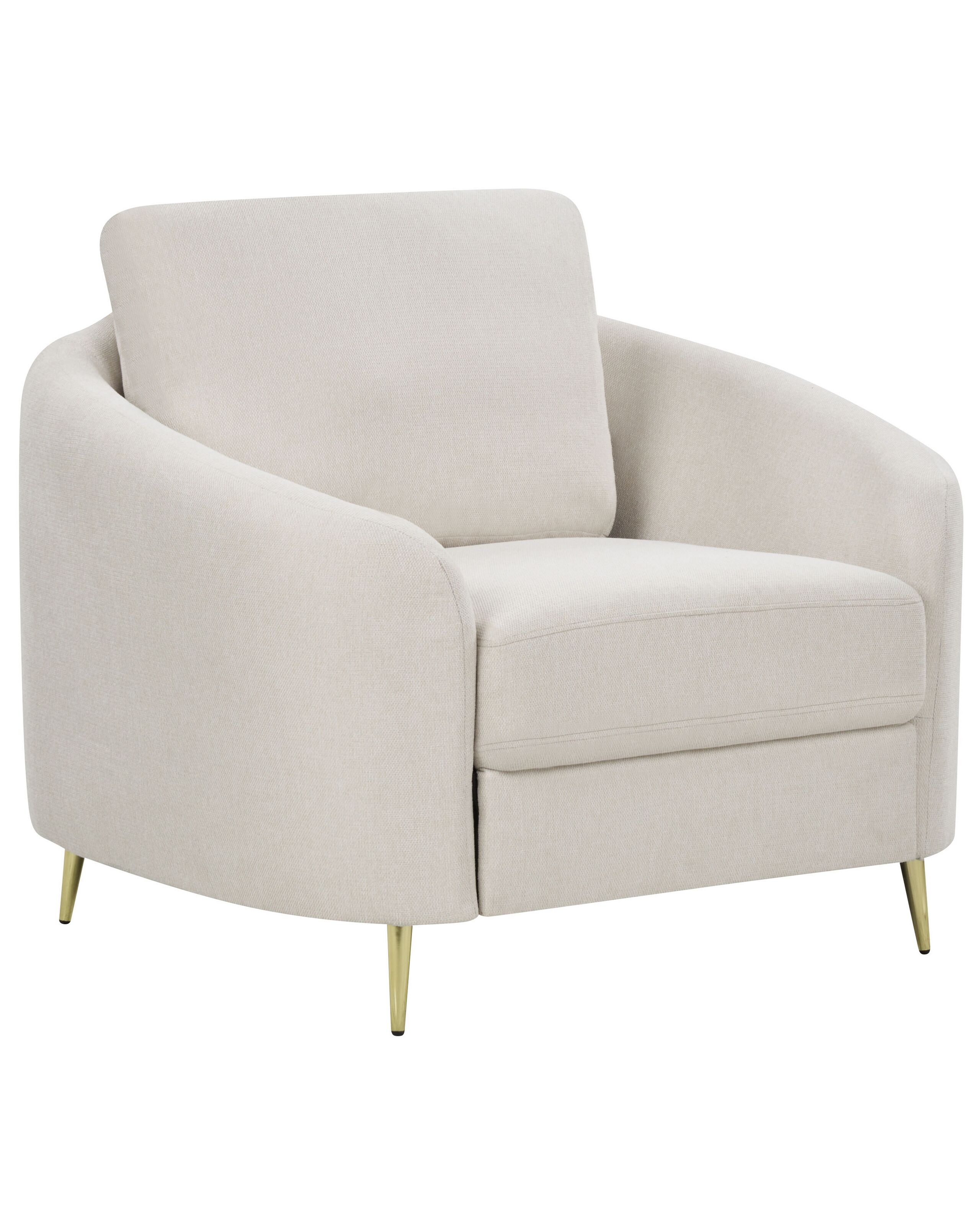 Fabric Armchair Light Beige TROSA - Gemini Interiors
