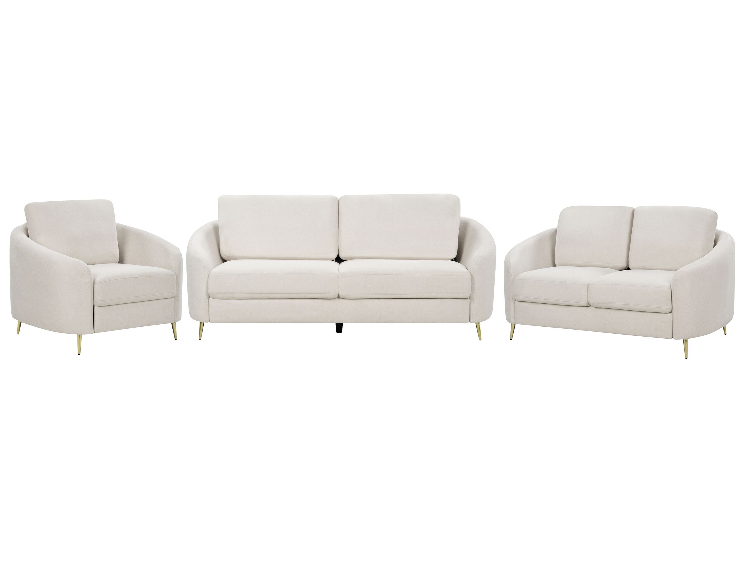 Fabric Living Room Set Light Beige TROSA - Gemini Interiors