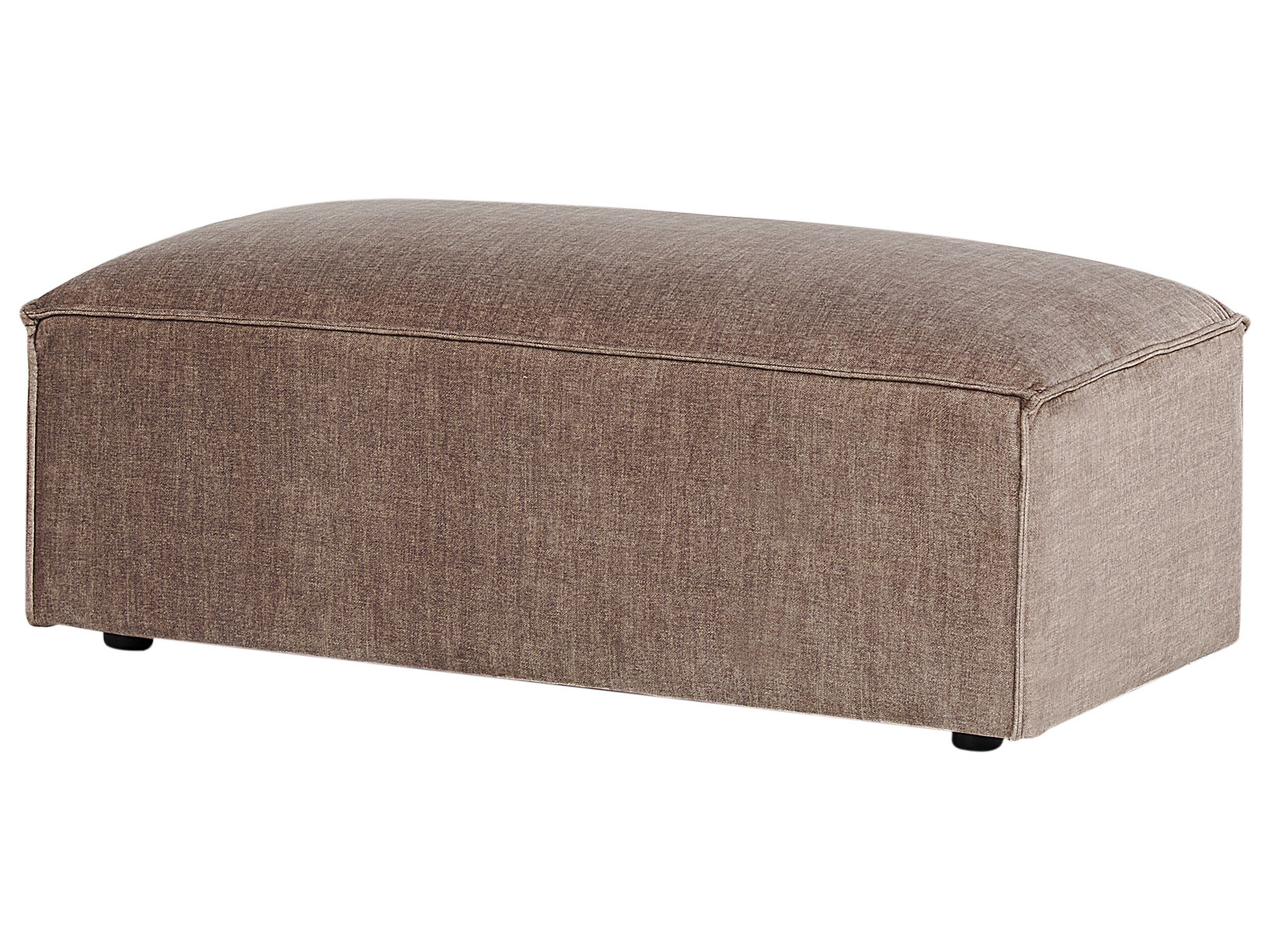 Fabric Ottoman Brown HELLNAR - Gemini Interiors