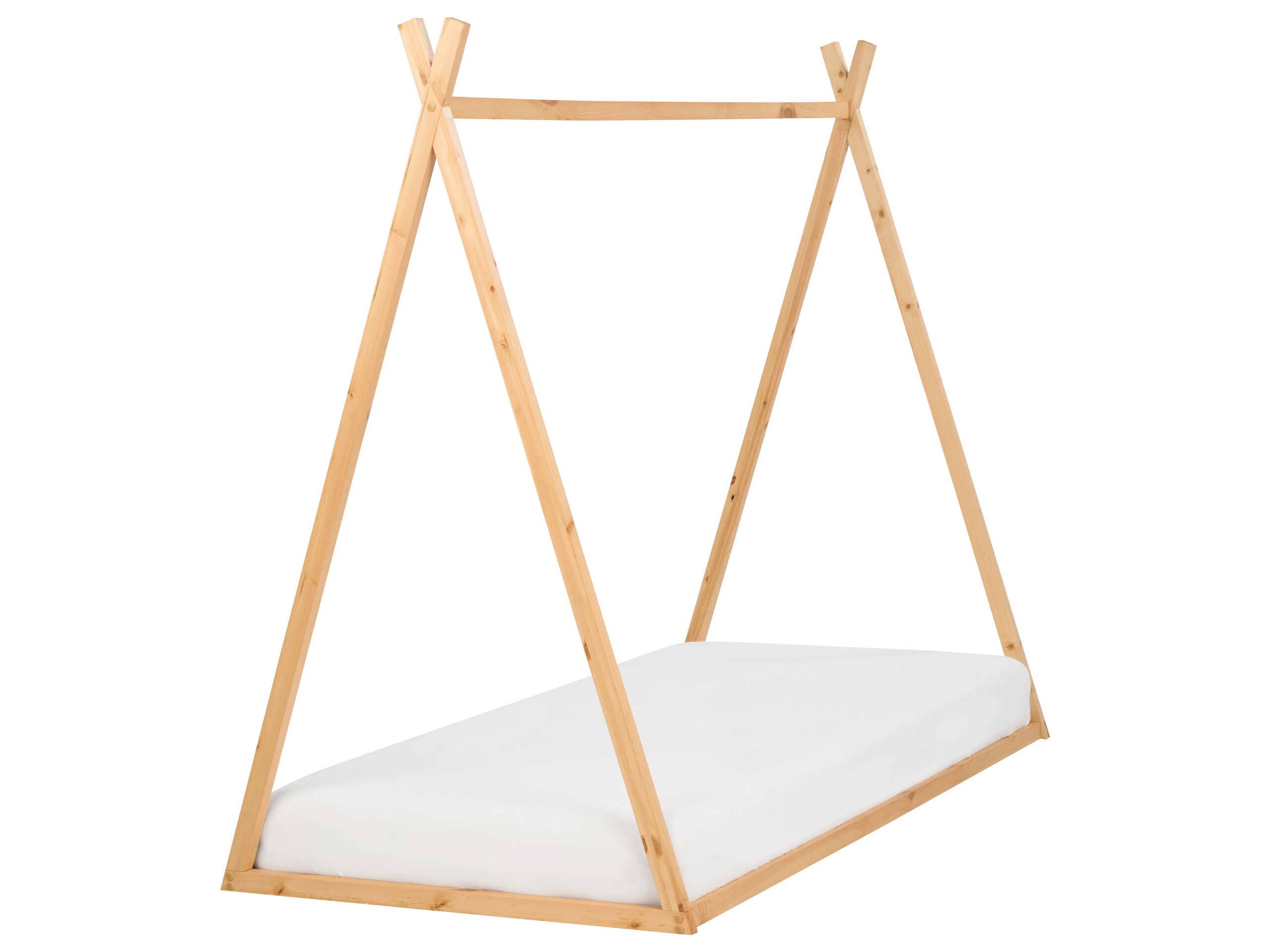 Wooden Kids House Bed EU Single Size Light SAURAT - Gemini Interiors
