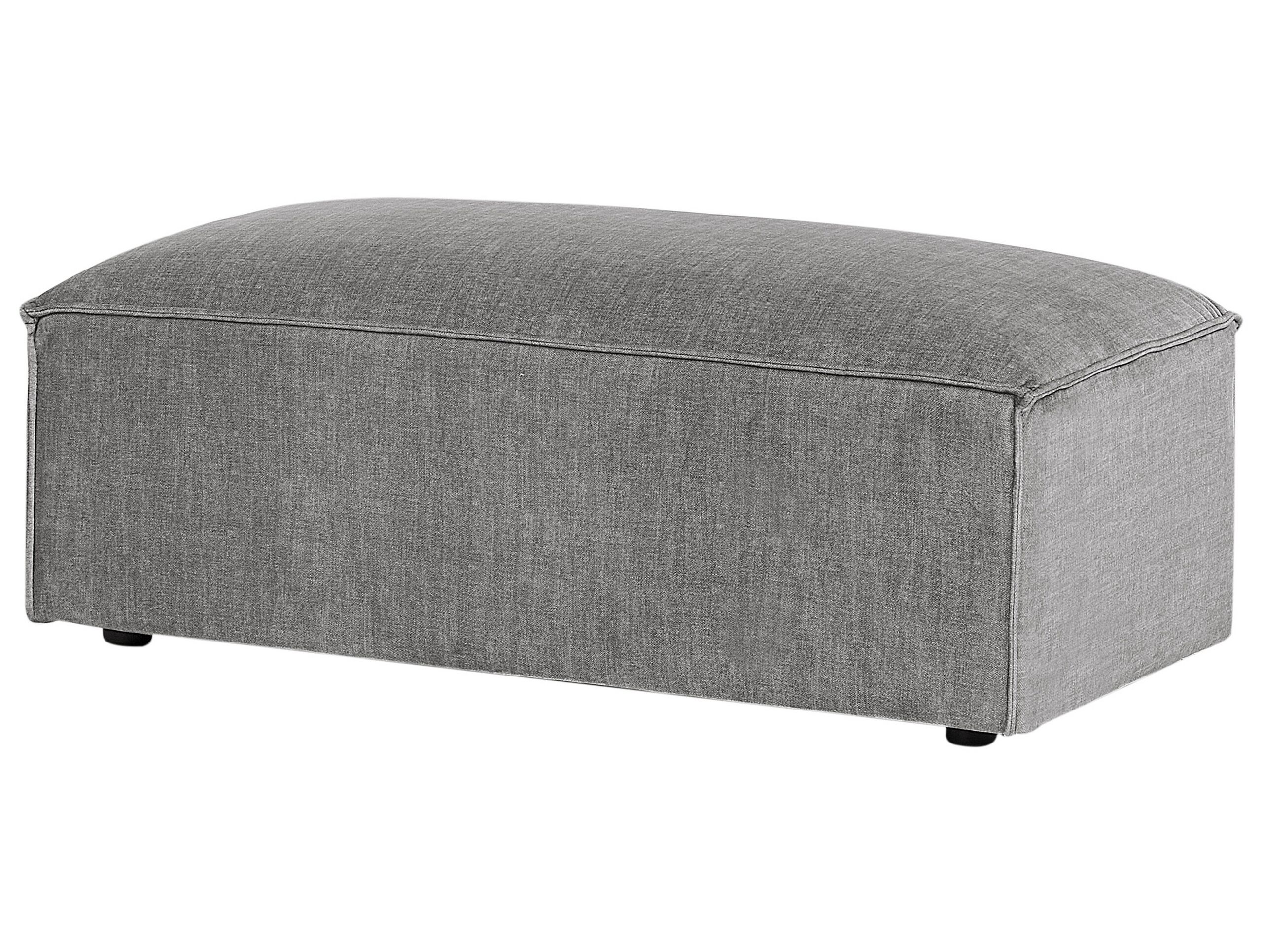 Fabric Ottoman Grey HELLNAR - Gemini Interiors