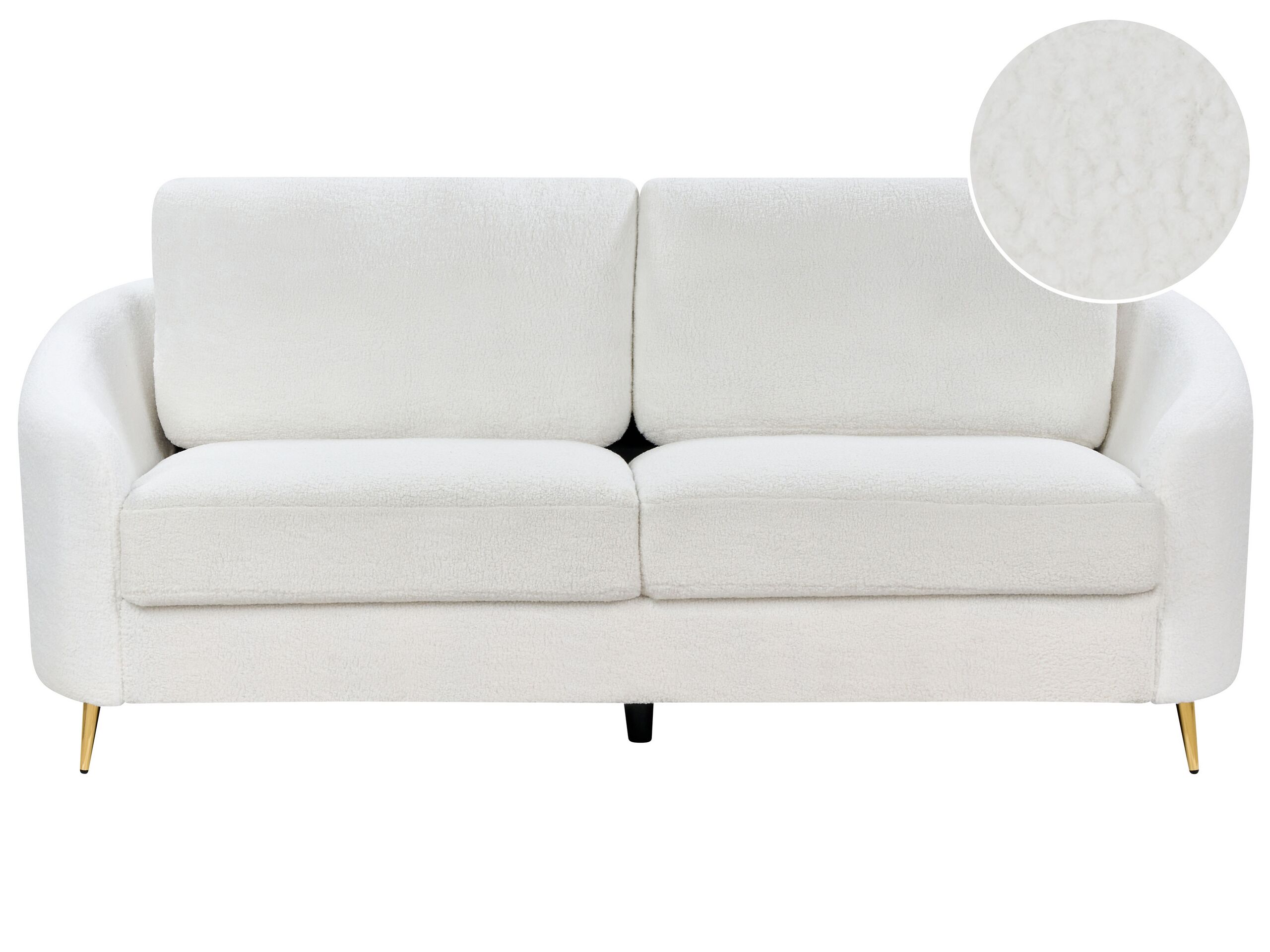 3 Seater Boucle Sofa White TROSA - Gemini Interiors