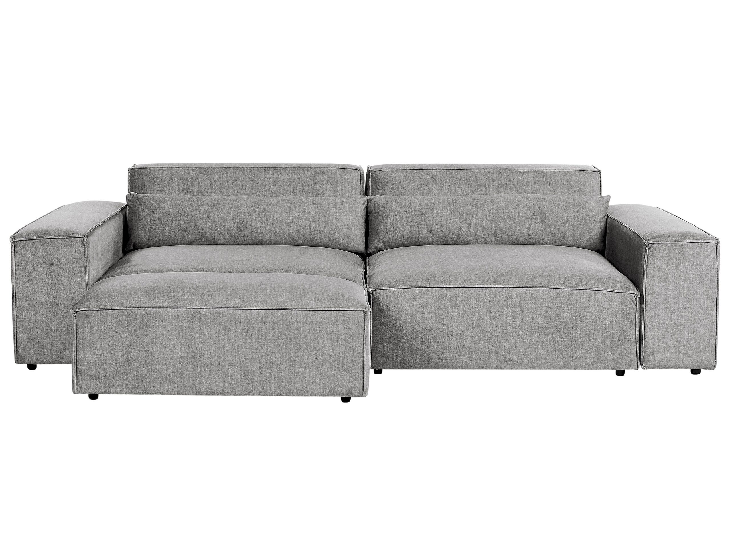 2 Seater Modular Fabric Sofa with Ottoman Grey HELLNAR - Gemini Interiors