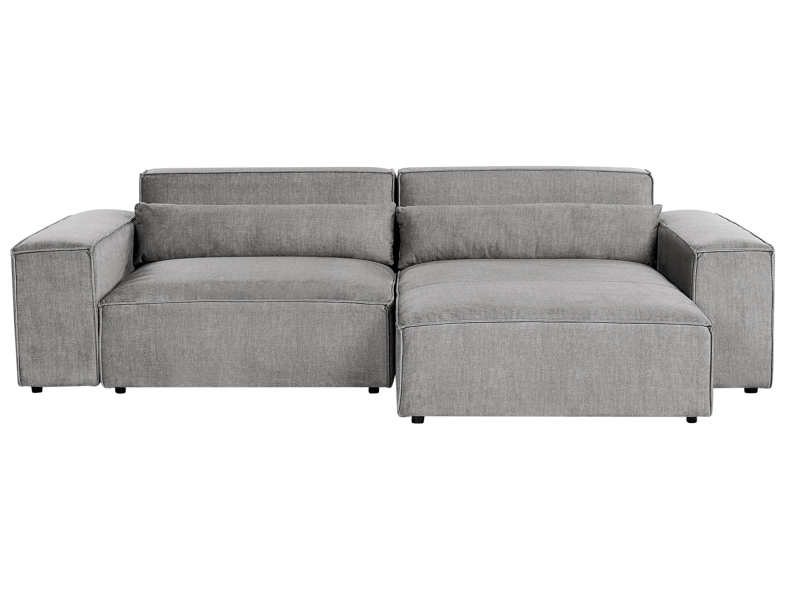 Left Hand 2 Seater Modular Fabric Corner Sofa Grey HELLNAR - Gemini Interiors