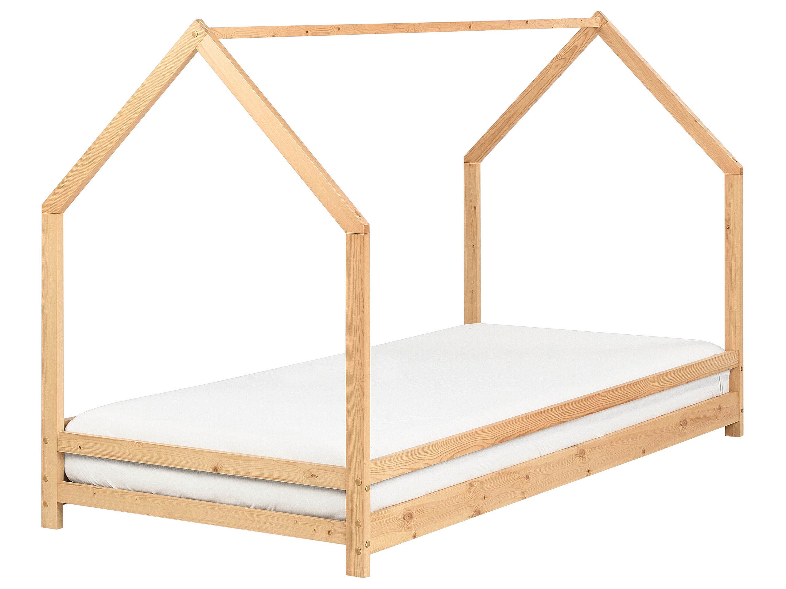 Wooden Kids House Bed EU Single Size Light APPY - Gemini Interiors