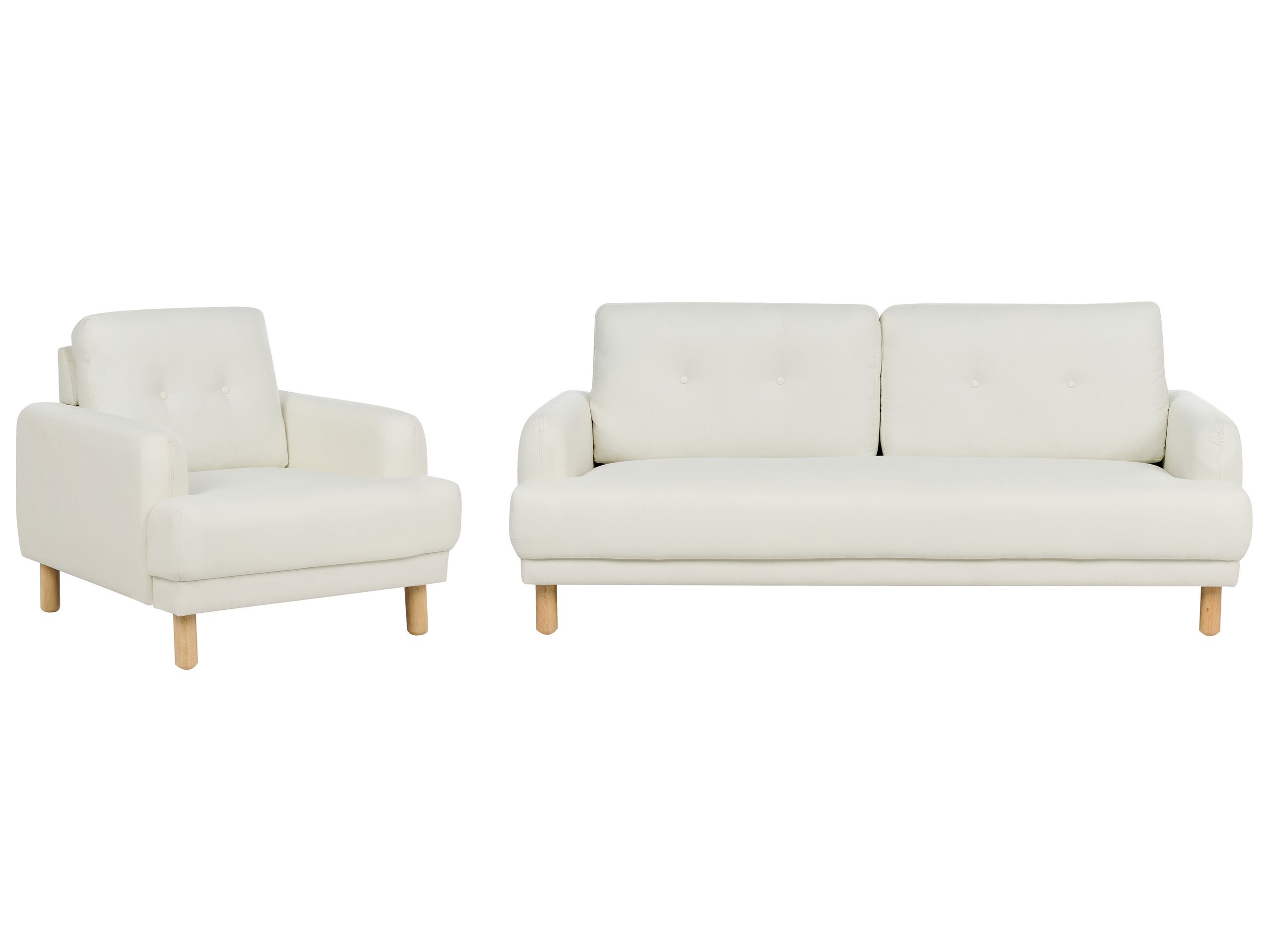 Fabric Living Room Set Off-White TUVE - Gemini Interiors