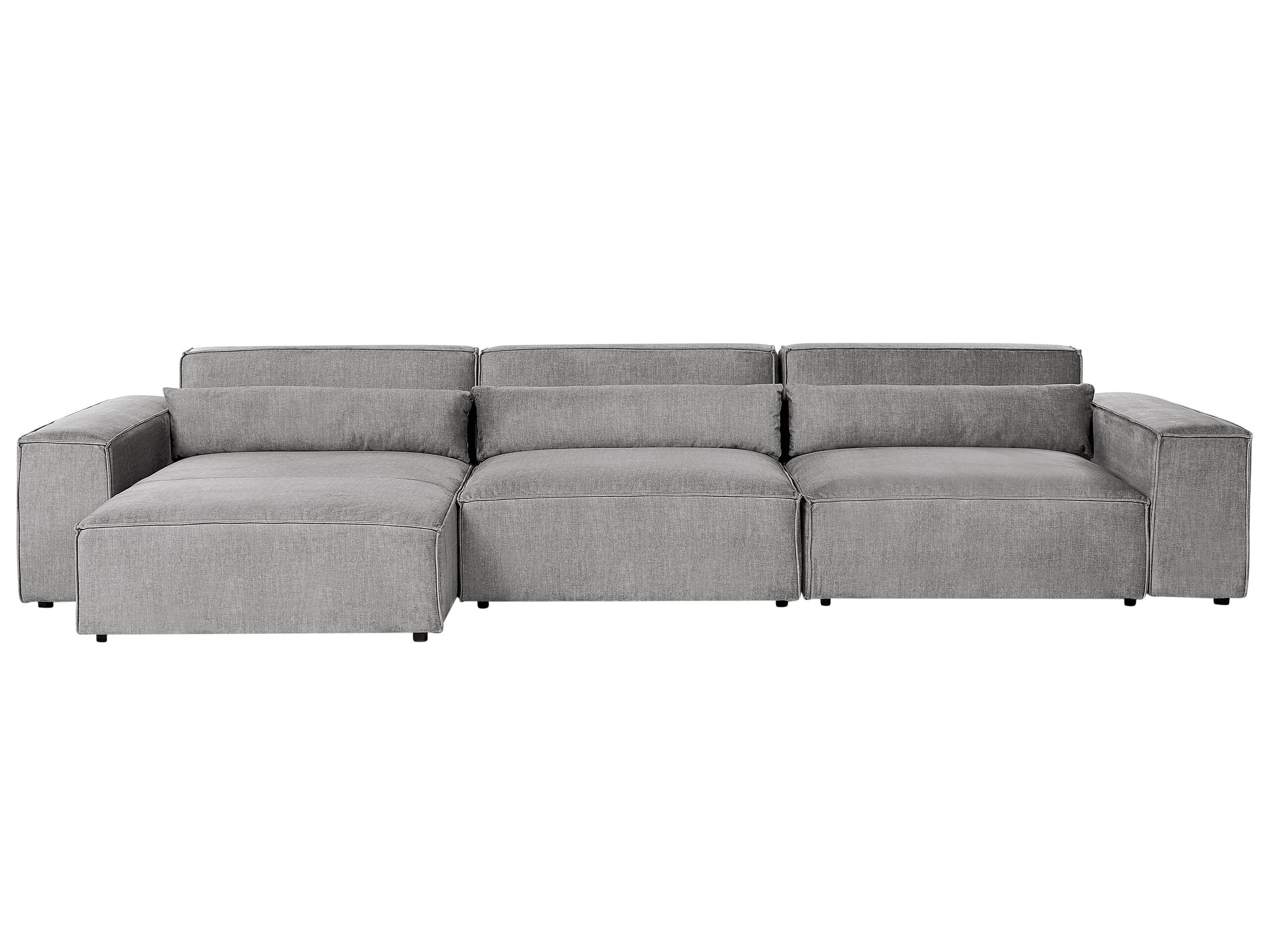 Right Hand 3 Seater Modular Fabric Corner Sofa Grey HELLNAR - Gemini Interiors