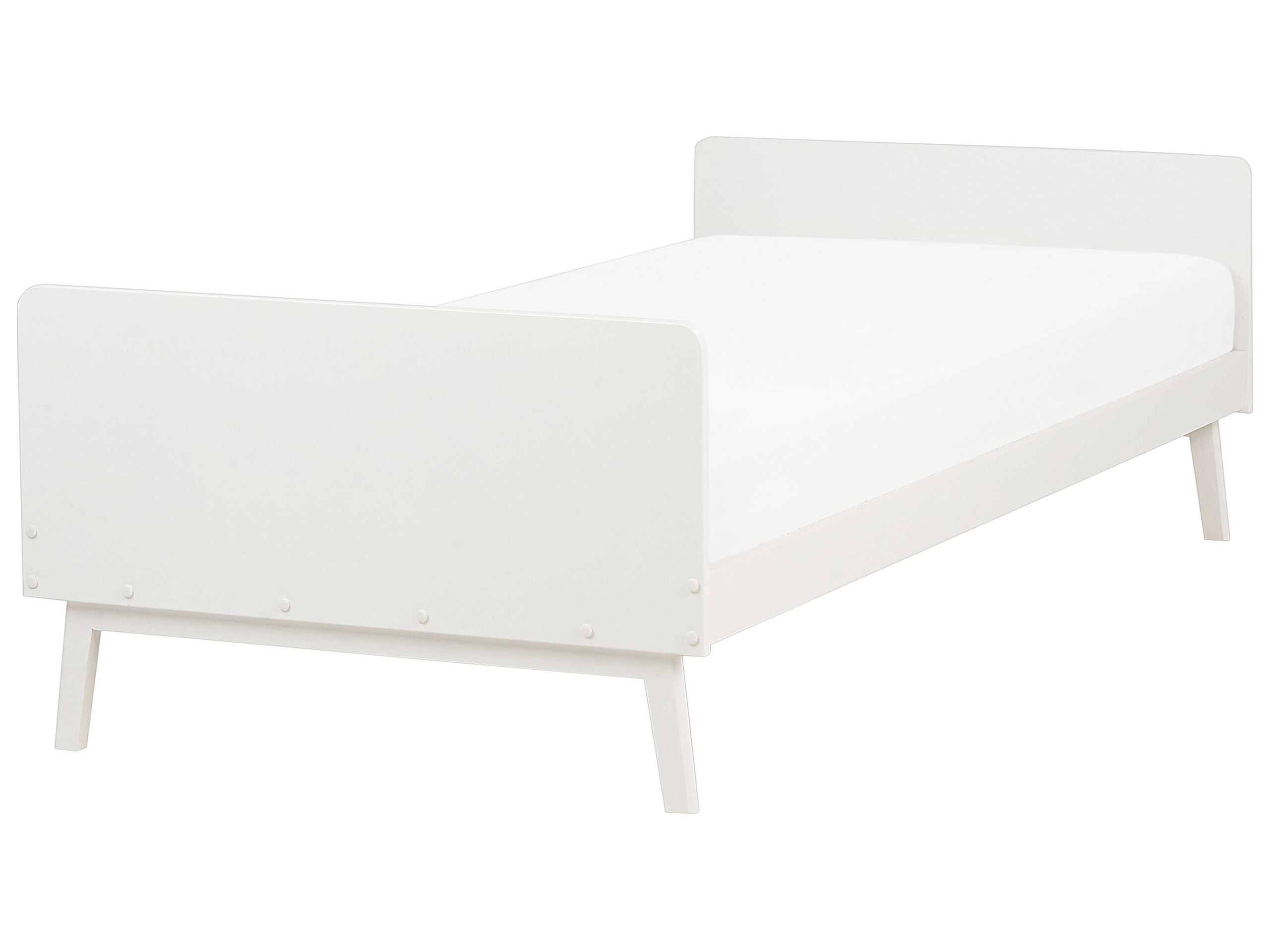Wooden EU Single Size Bed White BONNAC - Gemini Interiors