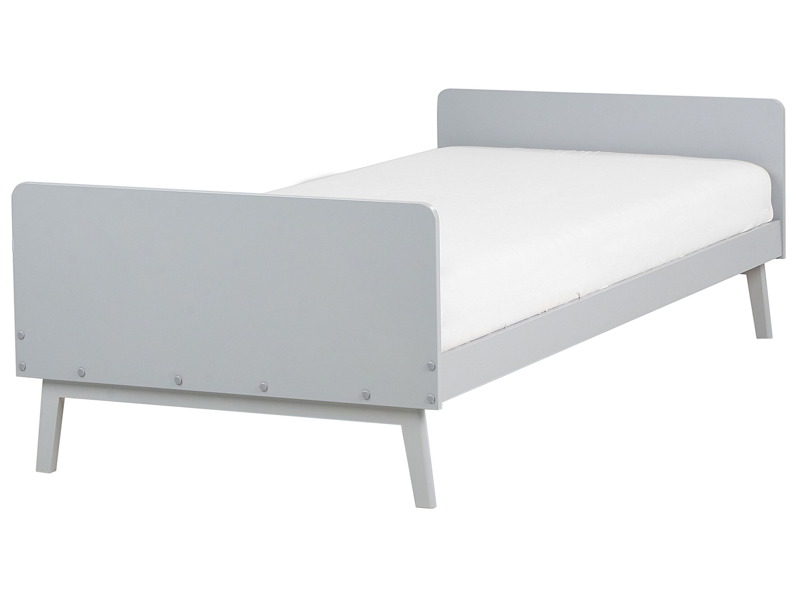 Wooden EU Single Size Bed Grey BONNAC - Gemini Interiors