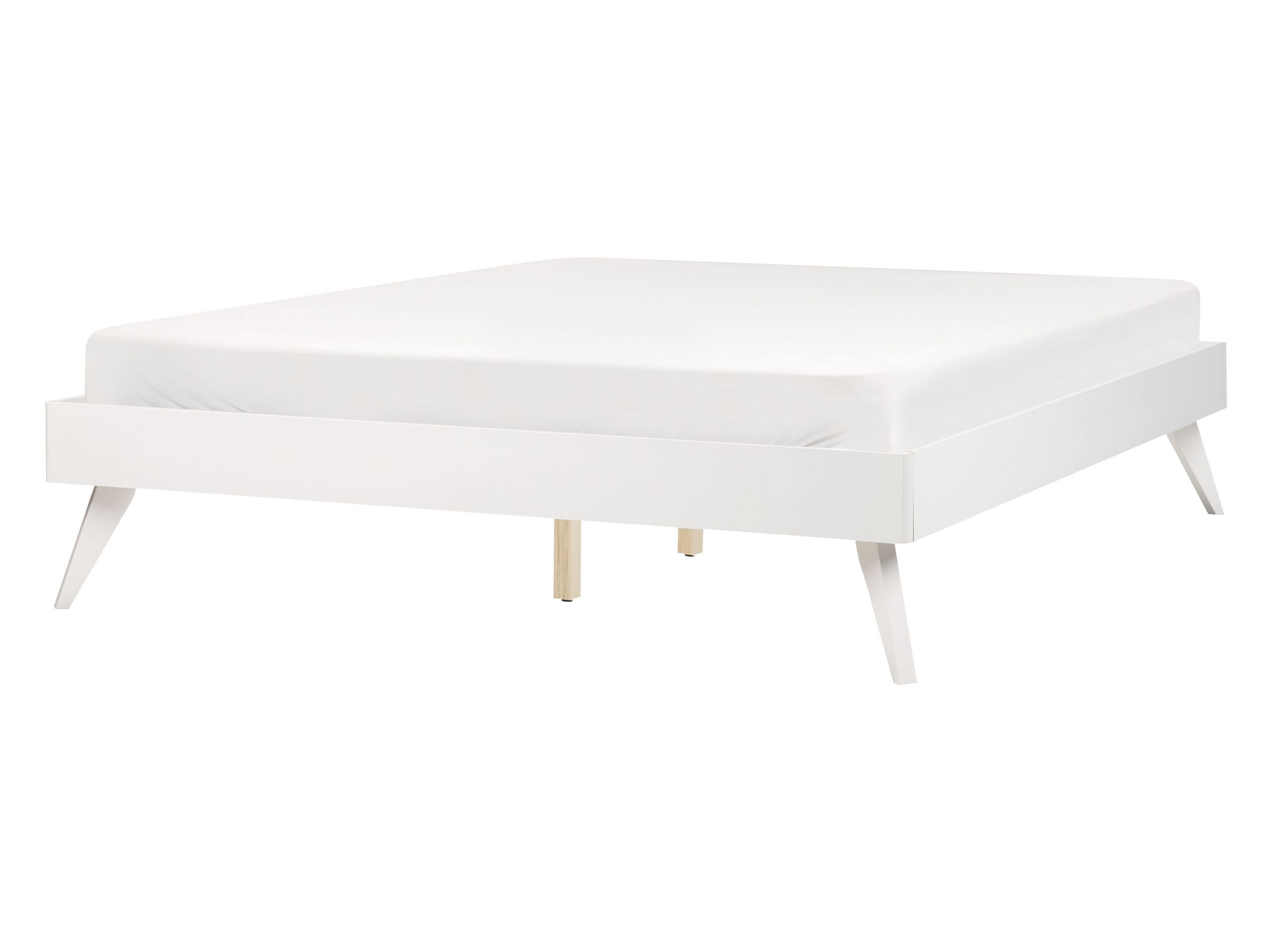 EU Double Size Bed White BERRIC - Gemini Interiors