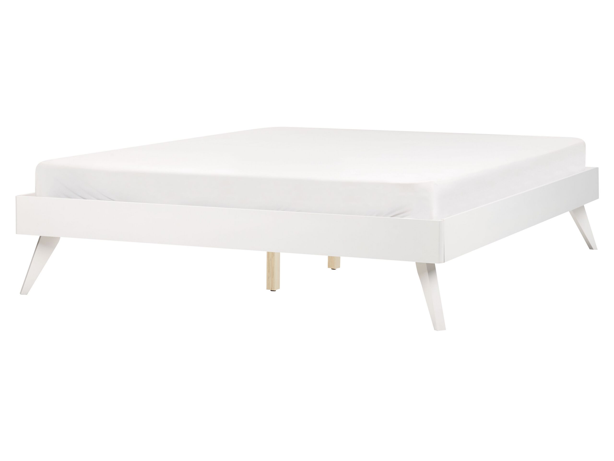 EU King Size Bed White BERRIC - Gemini Interiors