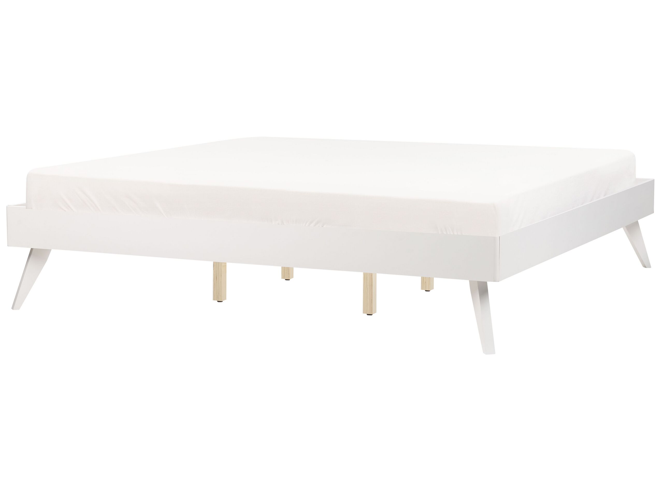 EU Super King Size Bed White BERRIC - Gemini Interiors