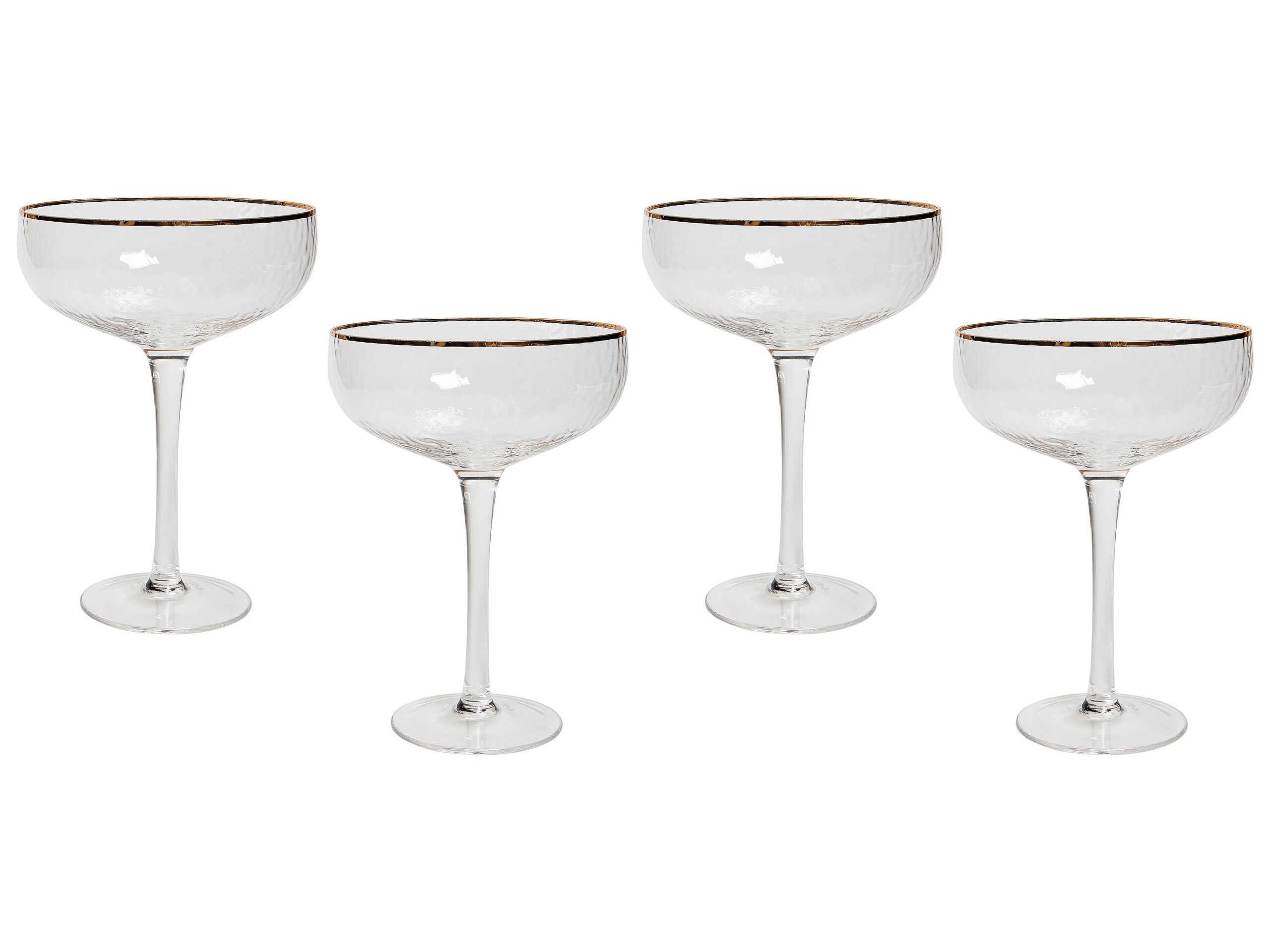 Set of 4 Gold-Rimmed Champagne Saucers 45 cl TOPAZ - Gemini Interiors