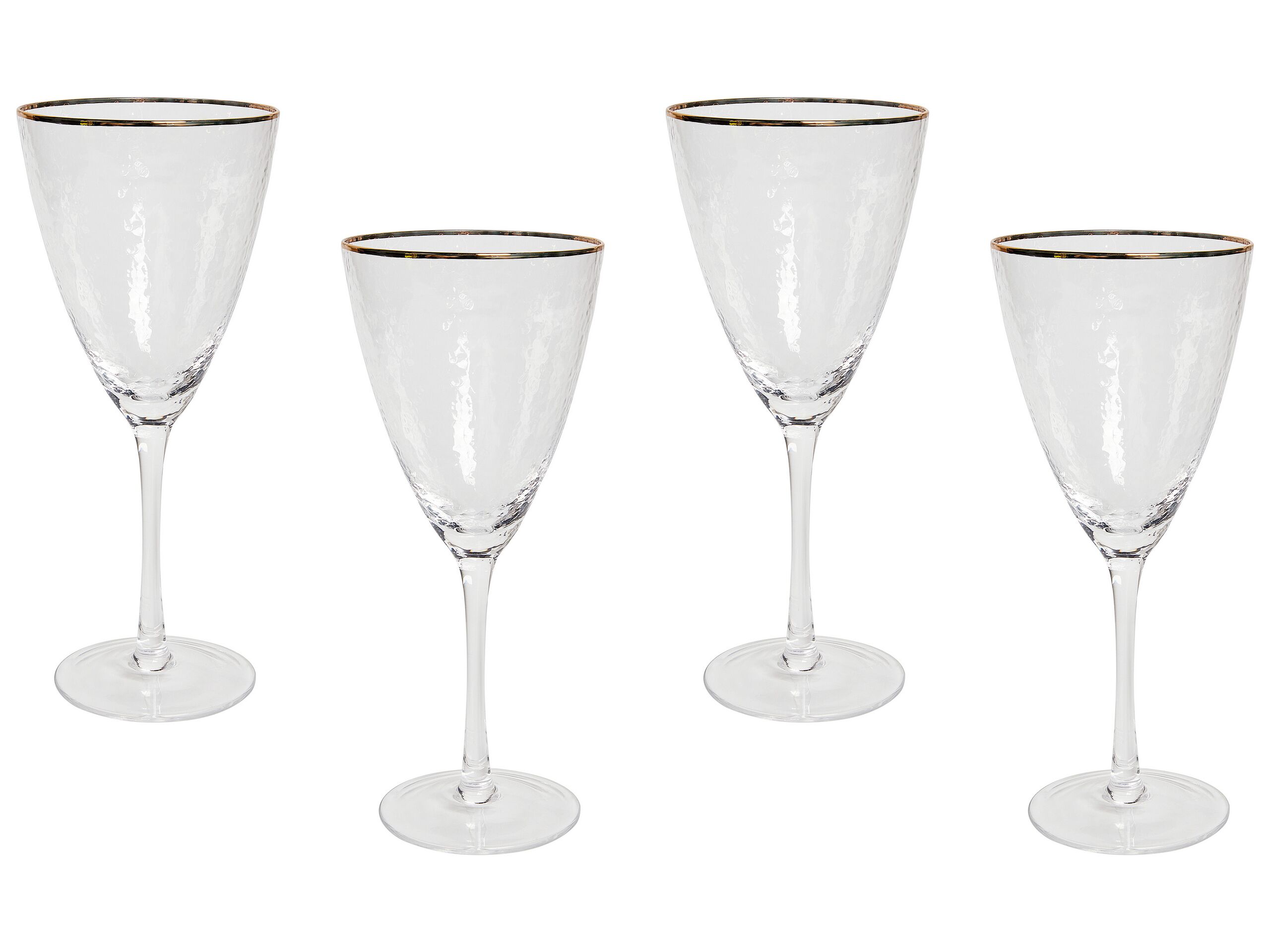 Set of 4 Gold-Rimmed Wine Glasses 38 cl TOPAZ - Gemini Interiors