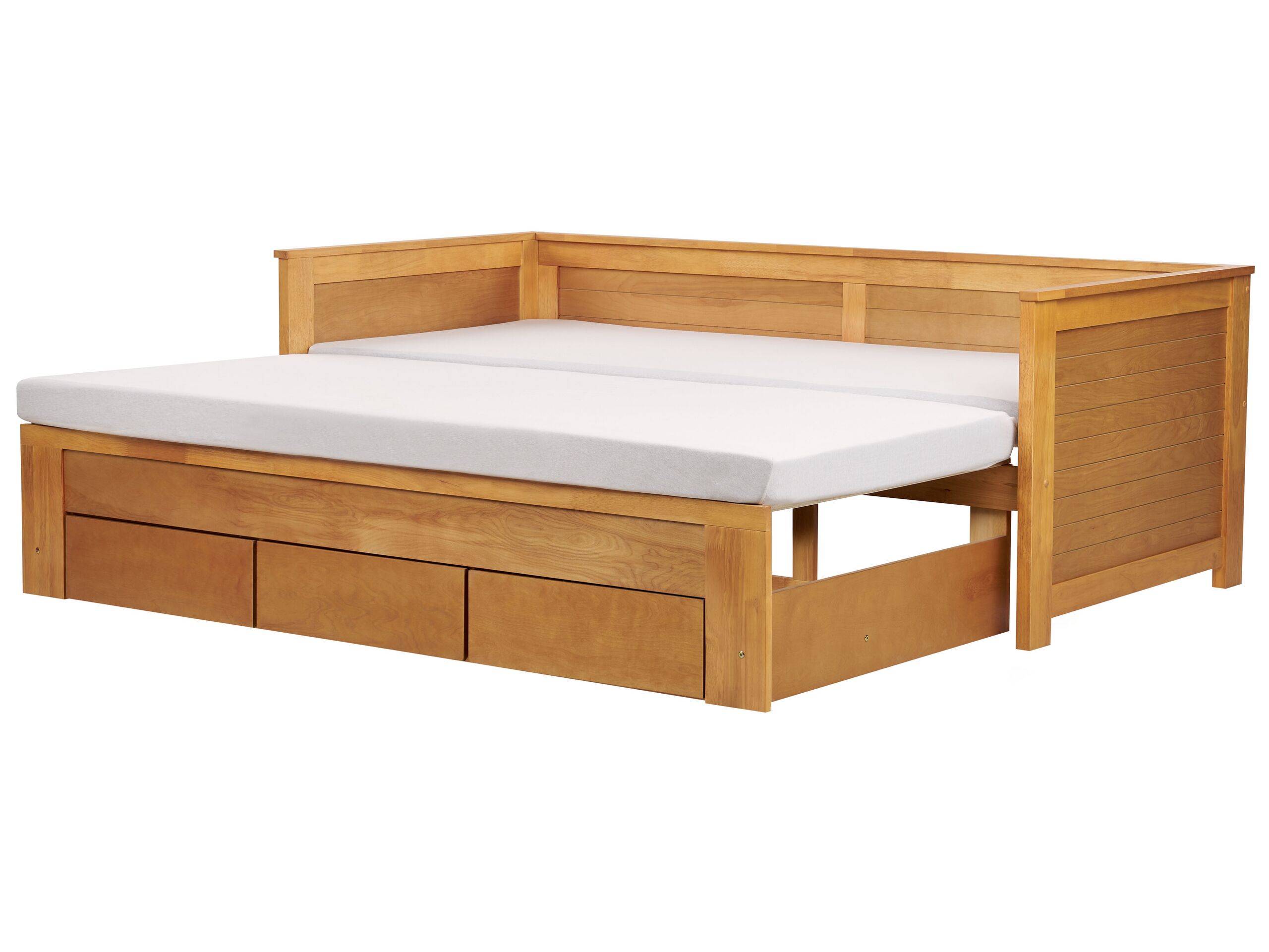 Wooden EU Single to Super King Size Daybed with Storage Light CAHORS - Gemini Interiors