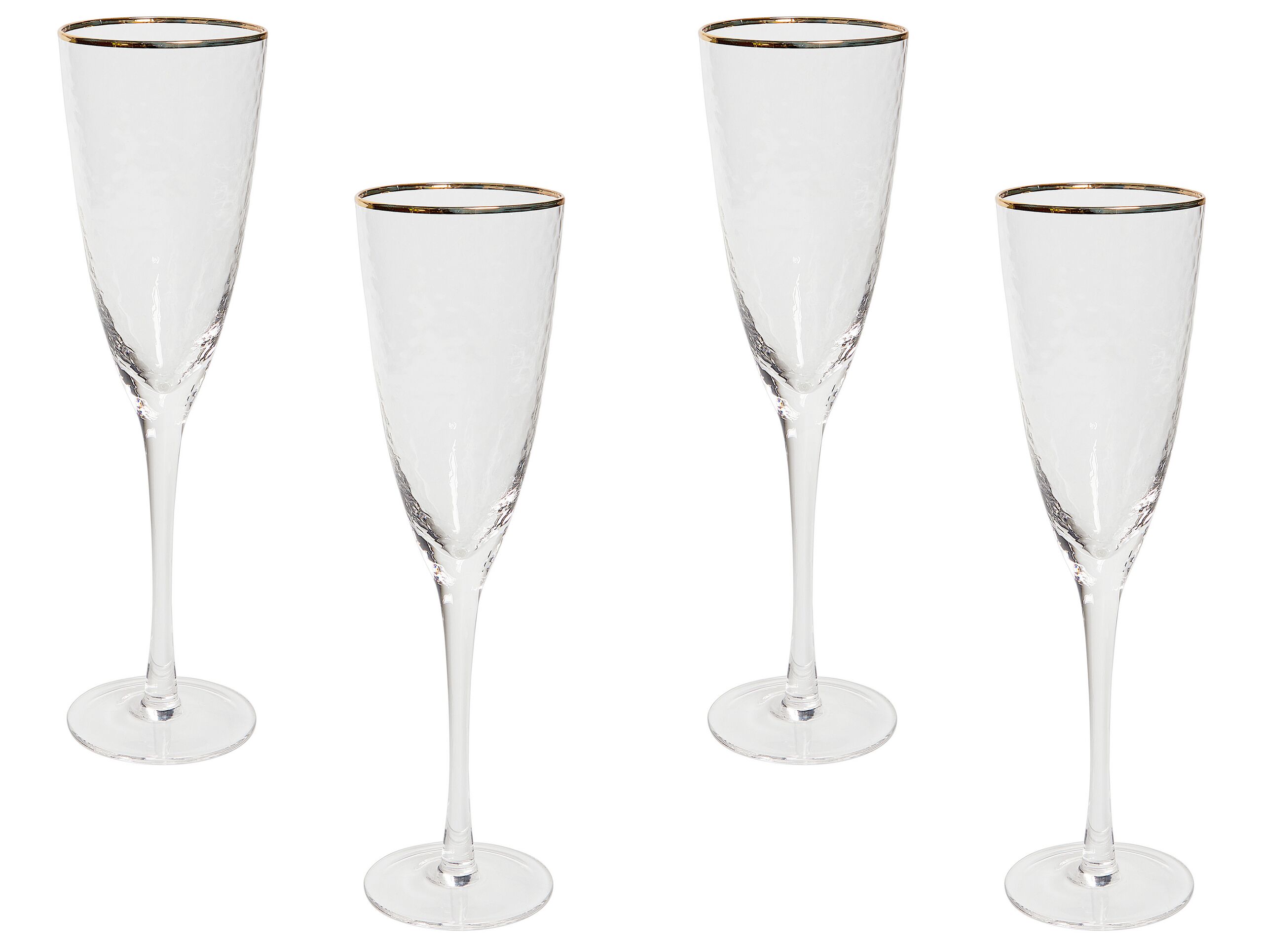 Set of 4 Gold-Rimmed Champagne Flutes 25 cl TOPAZ - Gemini Interiors