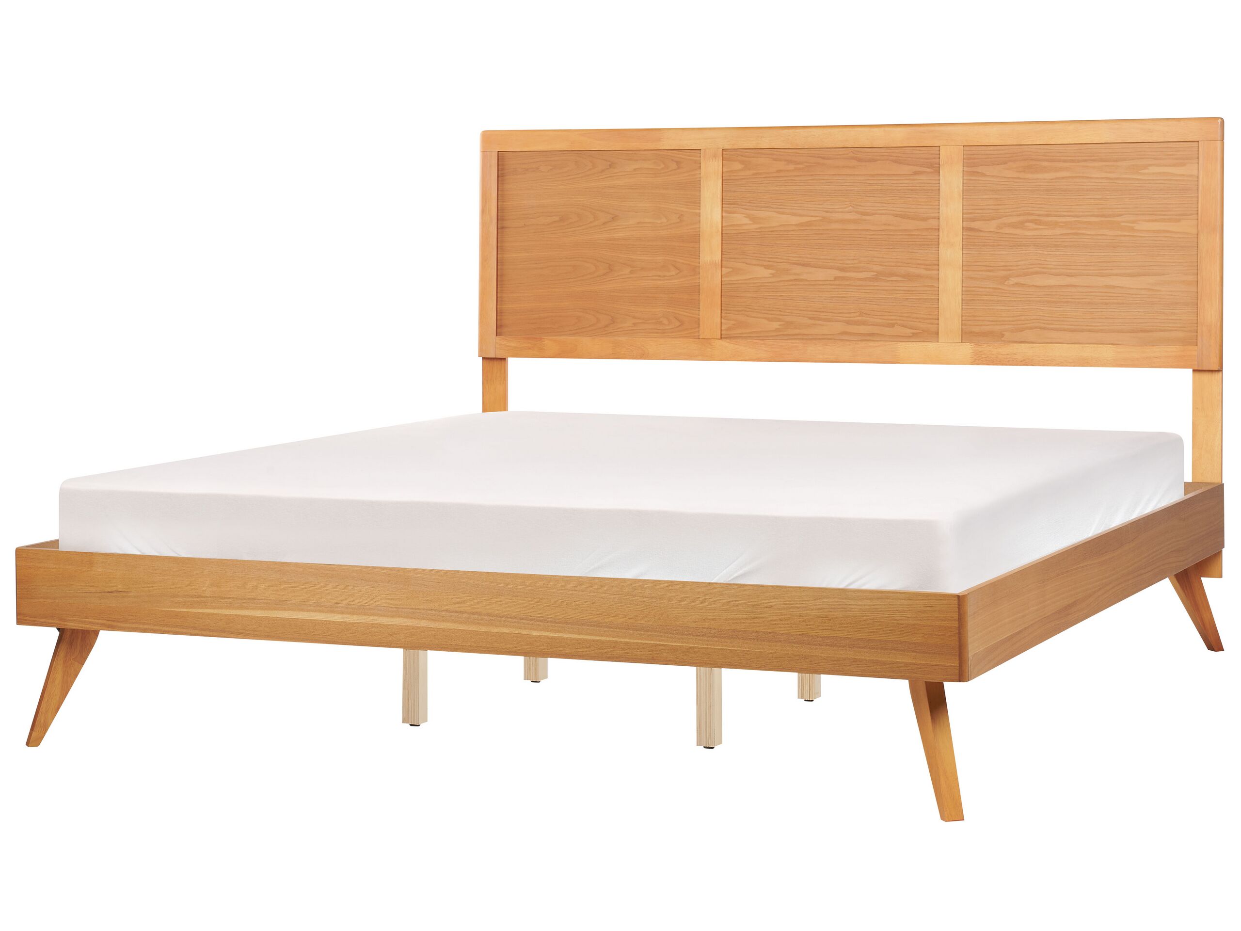 EU Super King Size Bed Light Wood ISTRES - Gemini Interiors