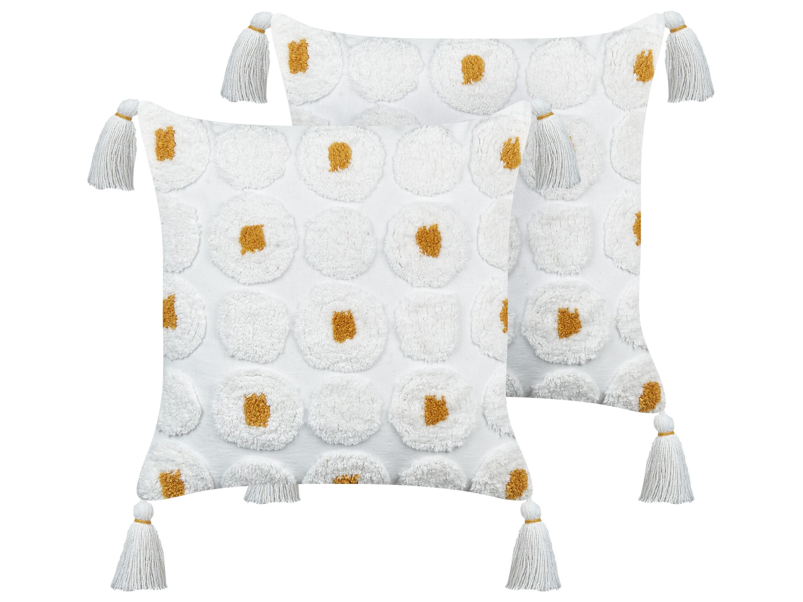 Set of 2 Cotton Cushions 45x45cm White - Gemini Interiors