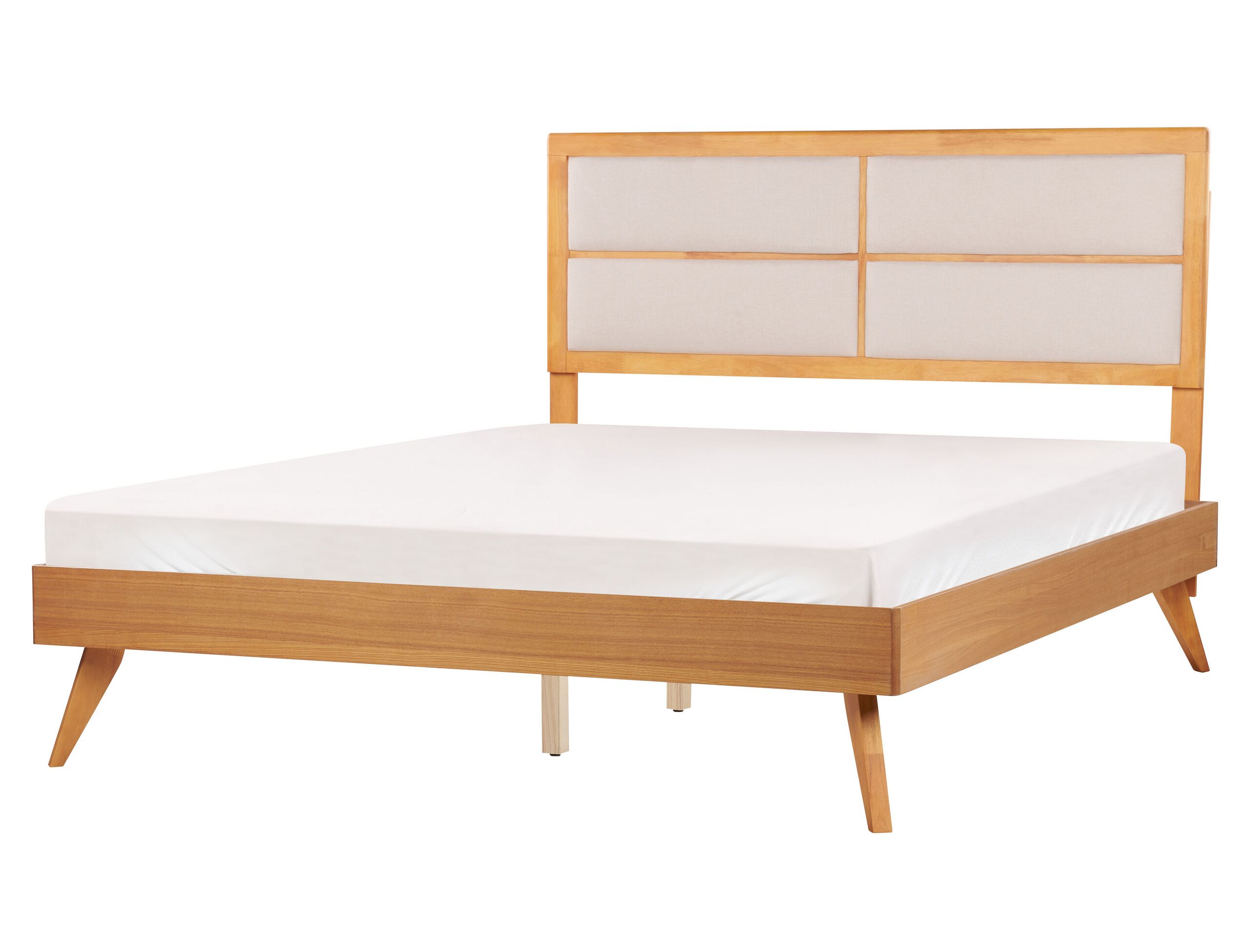 EU King Size Bed Light Wood POISSY - Gemini Interiors