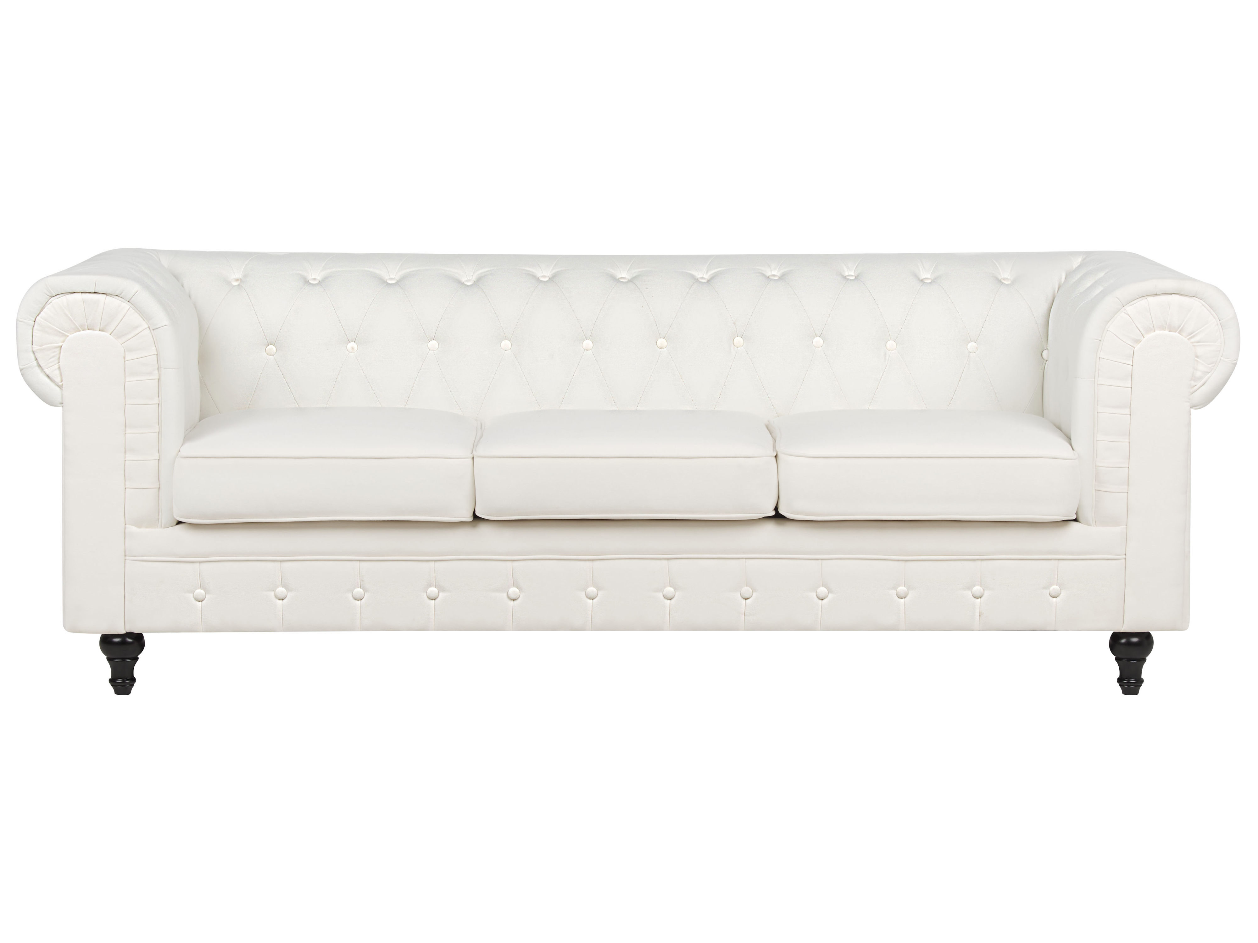 3 Seater Fabric Sofa Off-White CHESTERFIELD - Gemini Interiors