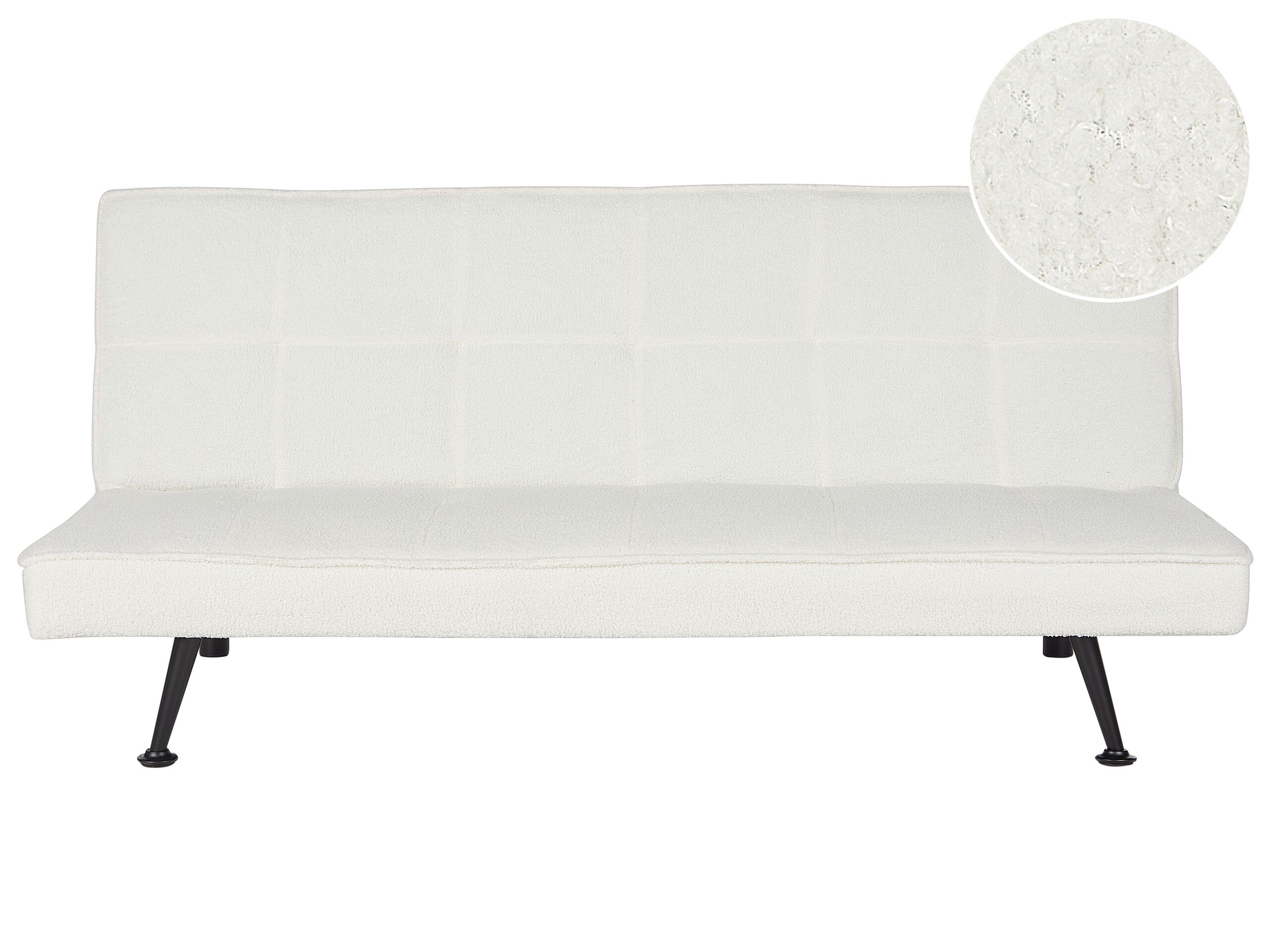 Boucle Sofa Bed White HASLE - Gemini Interiors