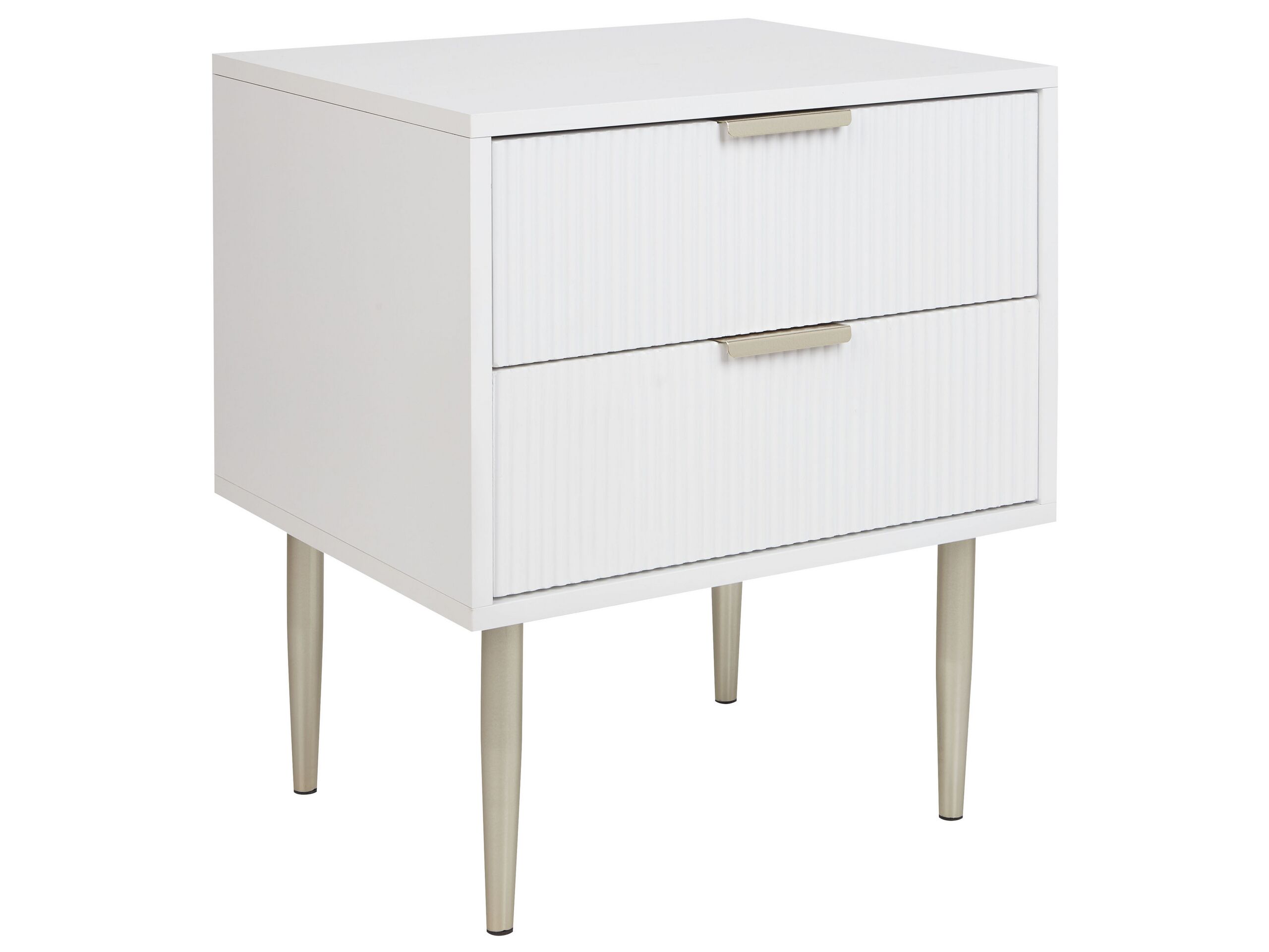 2 Drawer Bedside Table White SOHO - Gemini Interiors
