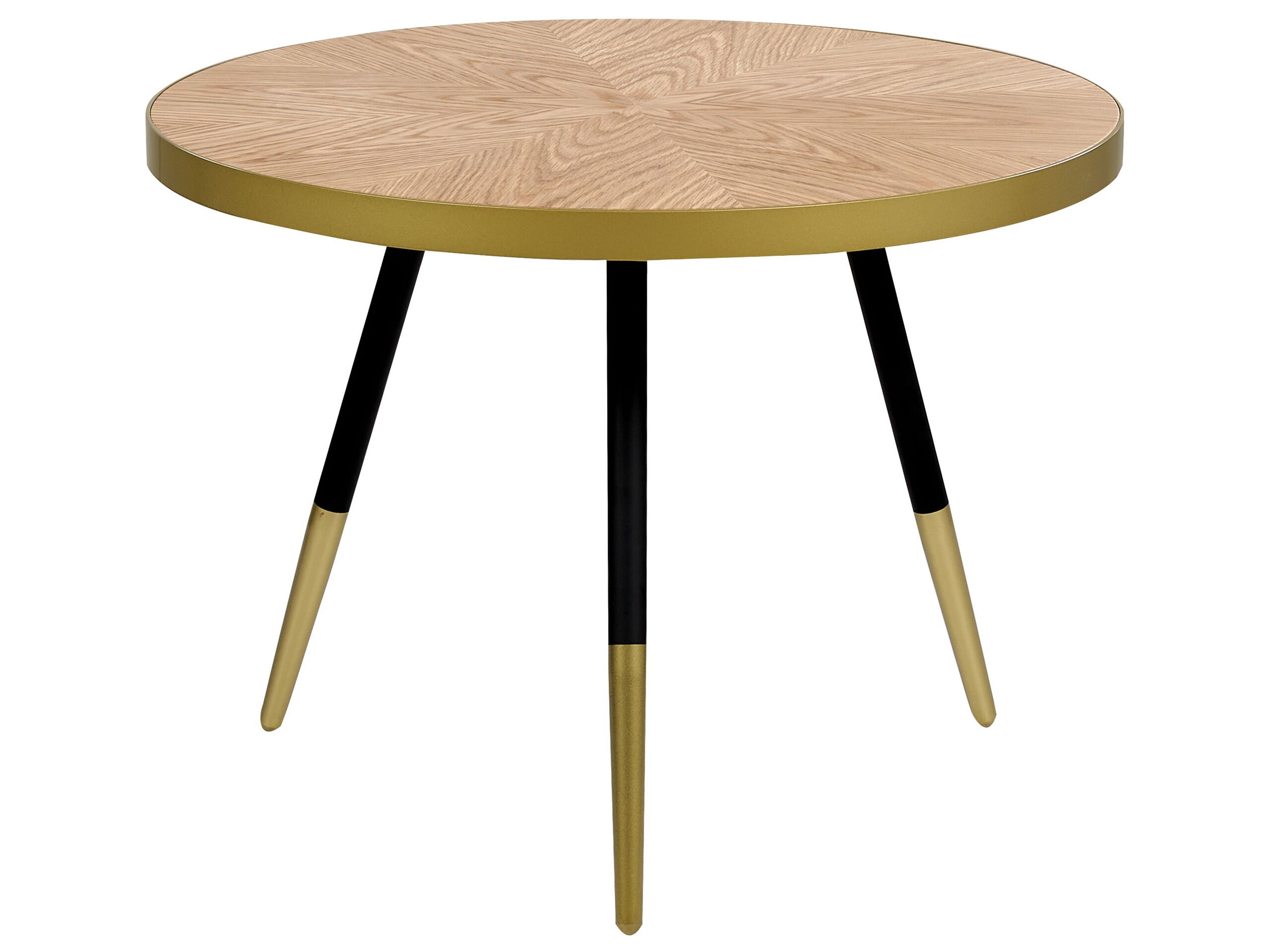 Coffee Table Light Wood with Gold RAMONA - Gemini Interiors