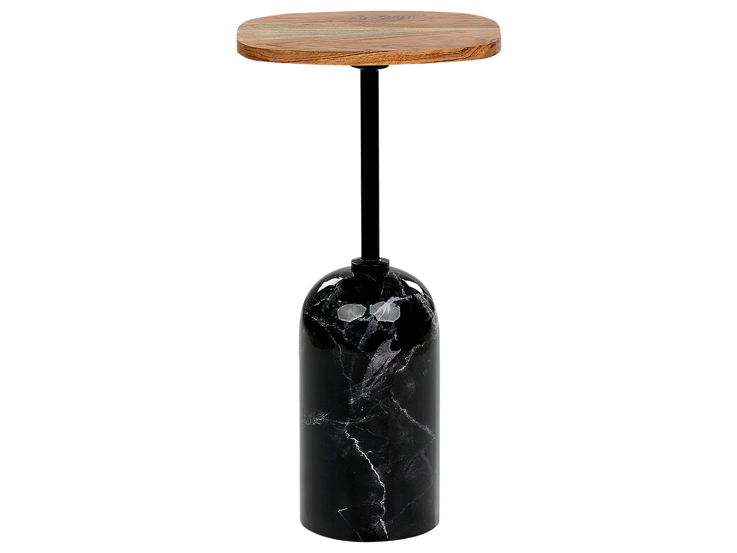 Metal Side Table Light Wood and Black OASIS - Gemini Interiors