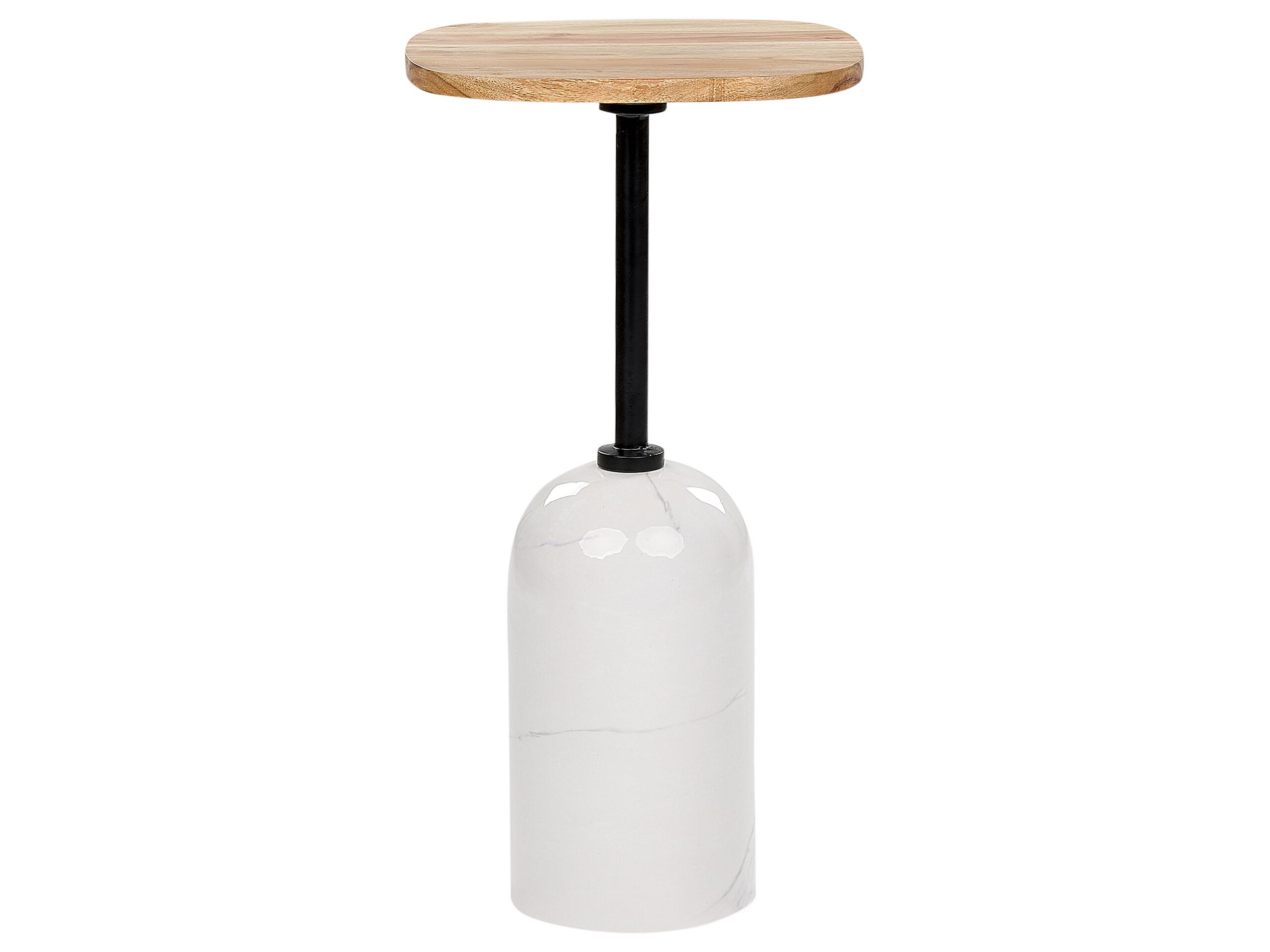 Metal Side Table Light Wood and White OASIS - Gemini Interiors