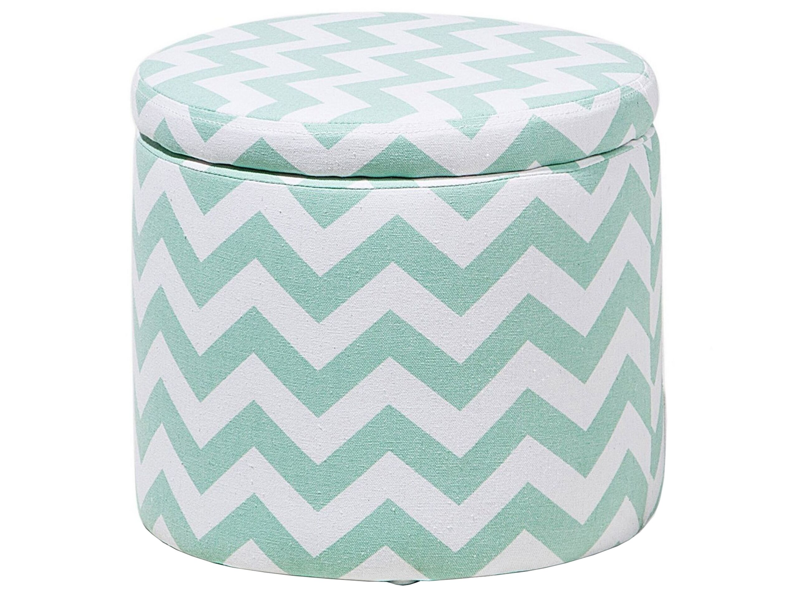 Storage Footstool Mint Green and White TUNICA - Gemini Interiors