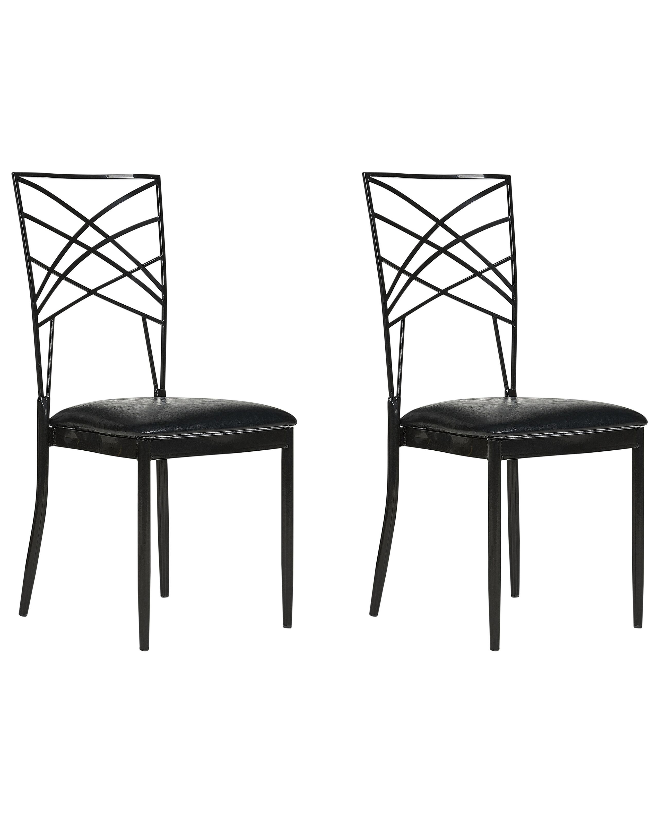 Set of 2 Dining Chairs Black GIRARD - Gemini Interiors