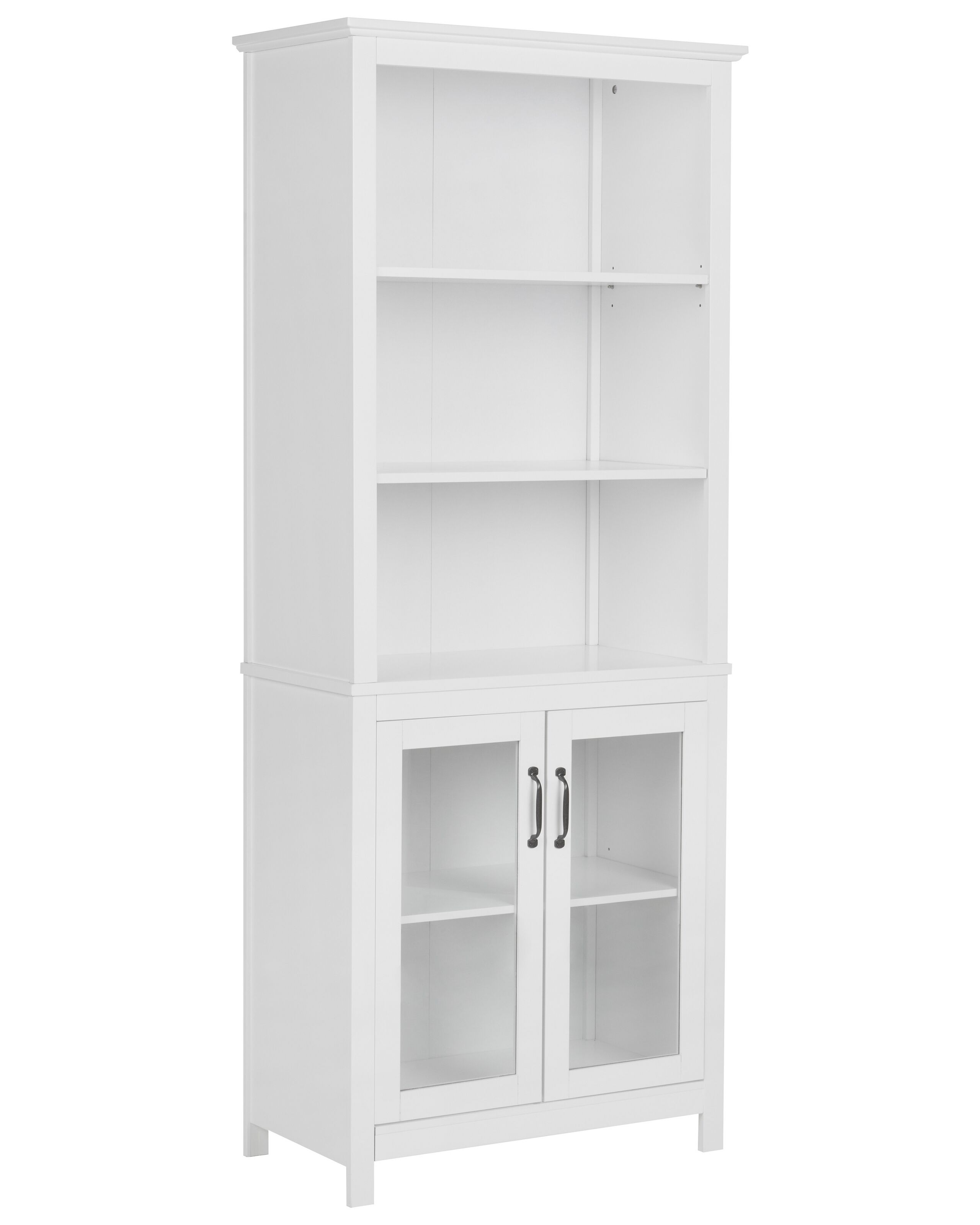 Display Cabinet with Glass Doors White LUSBY - Gemini Interiors