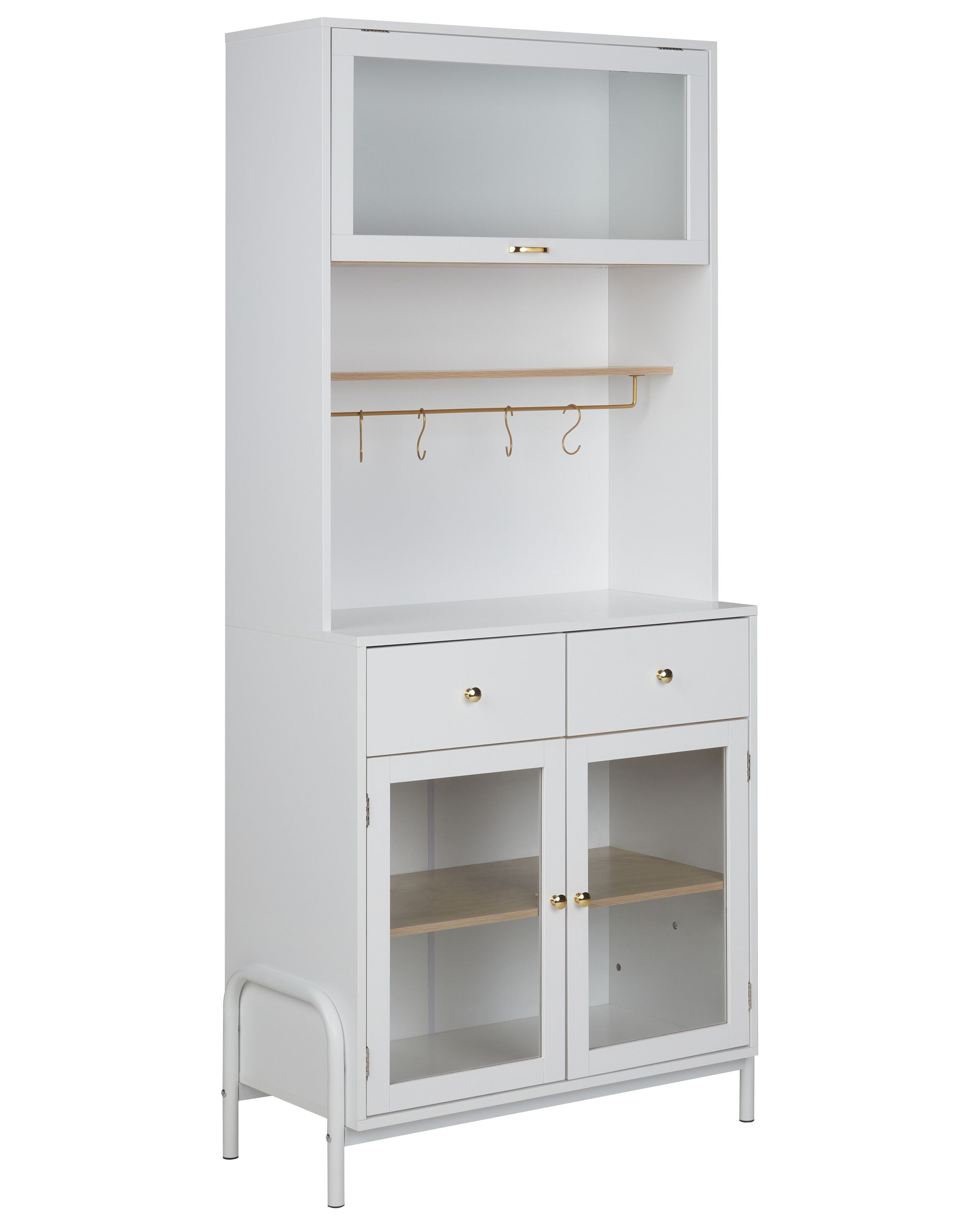Cabinet with Glass Displays White PARLIN - Gemini Interiors