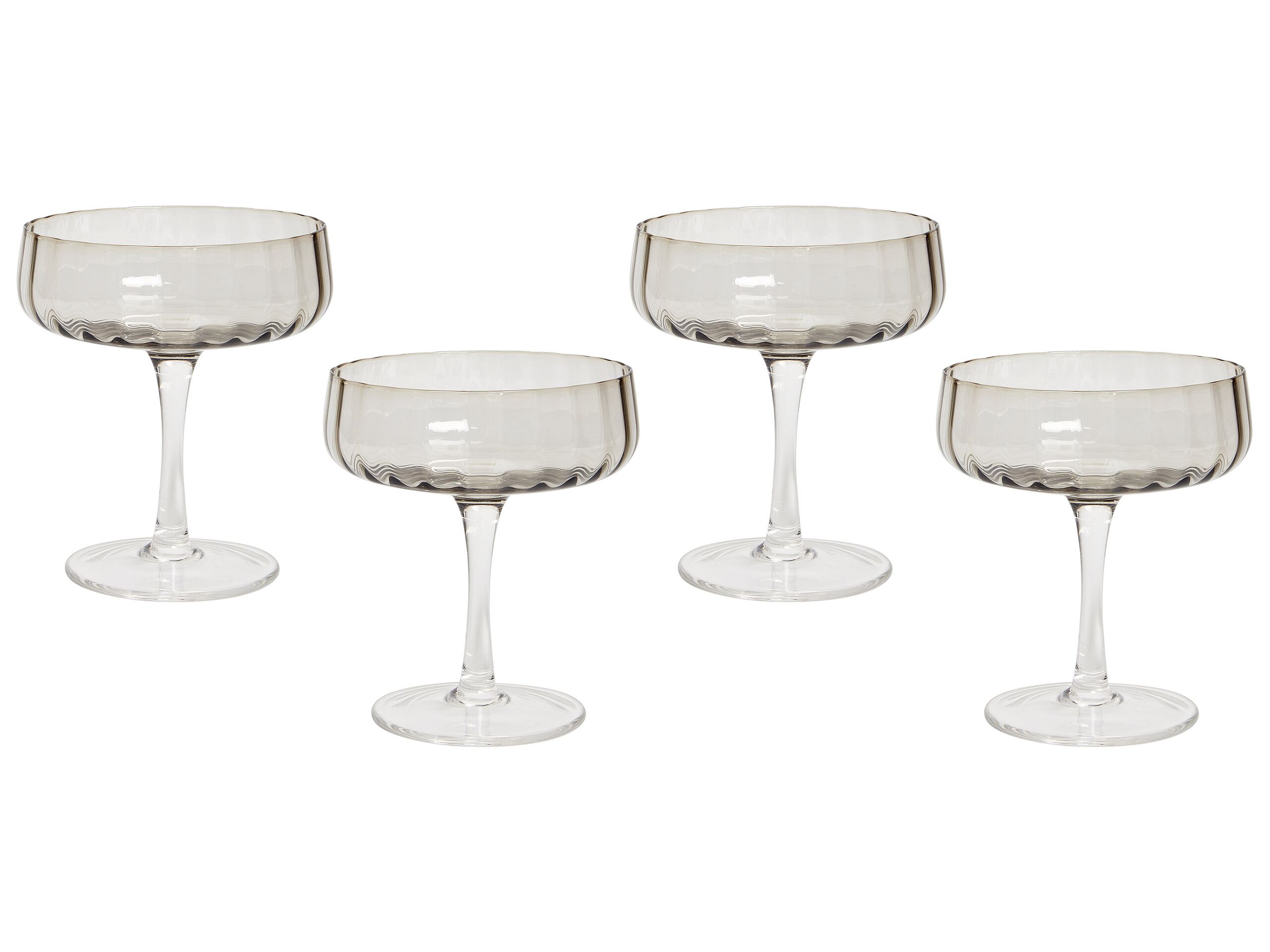 Set of 4 Champagne Saucers 17 cl Grey QUARTZ - Gemini Interiors