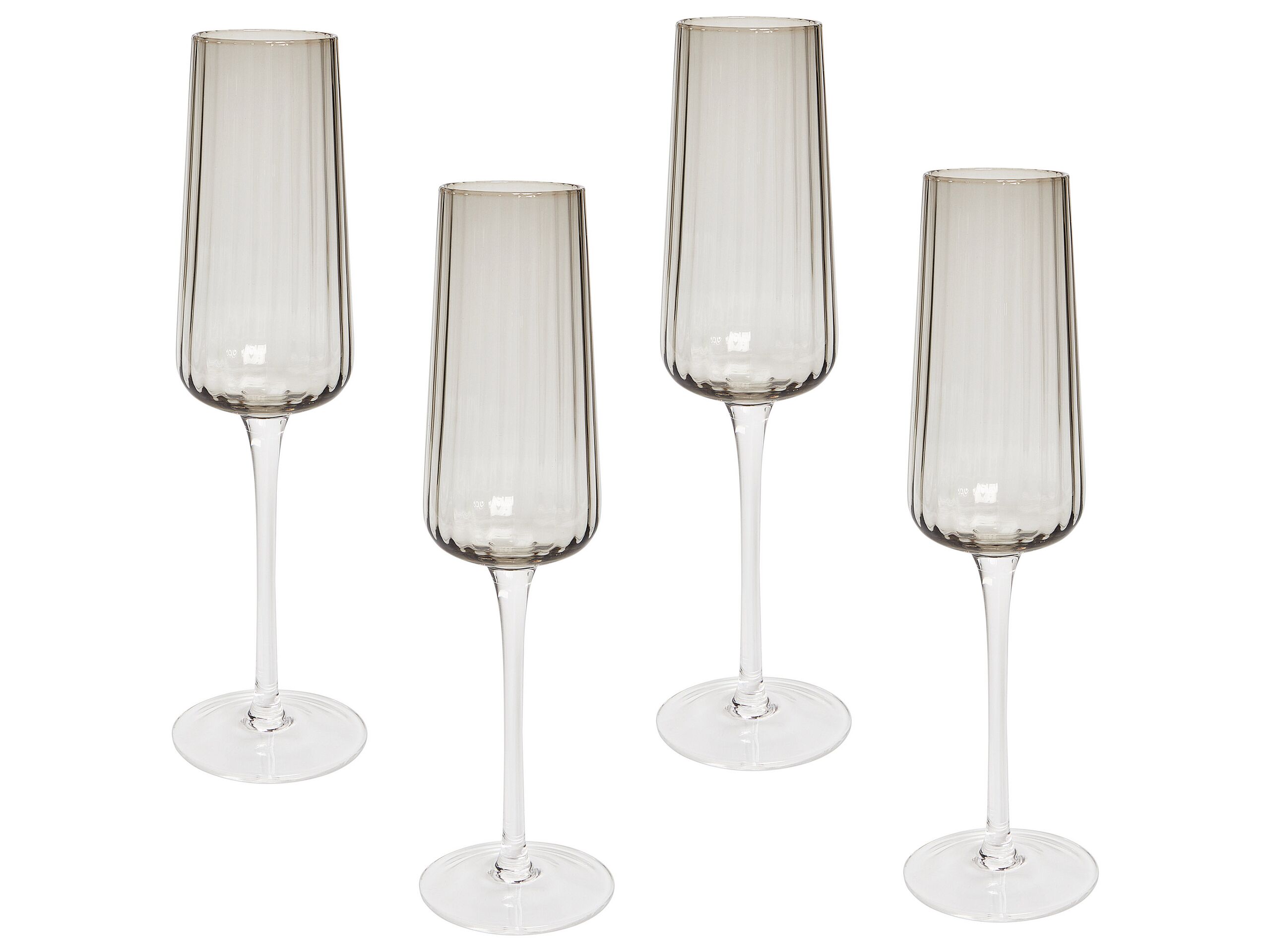 Set of 4 Champagne Flutes 23 cl Grey QUARTZ - Gemini Interiors