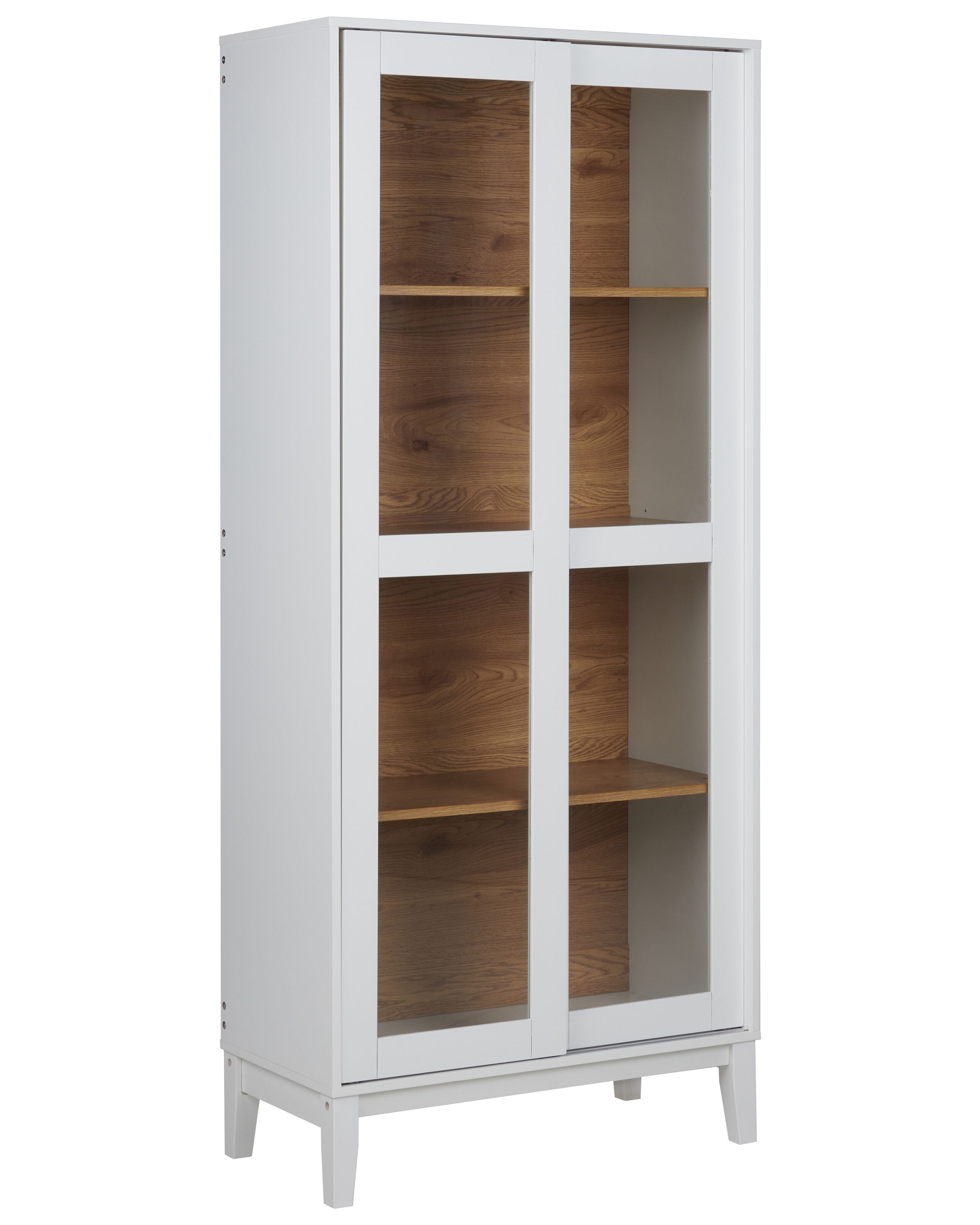 Glass Display Cabinet White RUMSON - Gemini Interiors