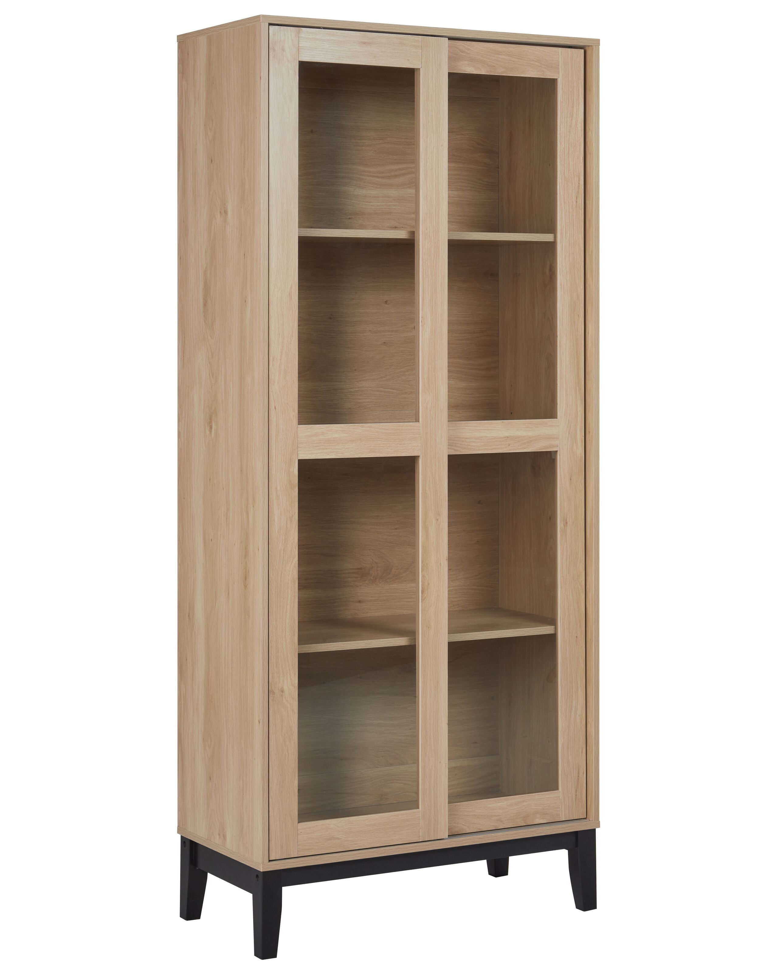 Glass Display Cabinet Light Wood RUMSON - Gemini Interiors