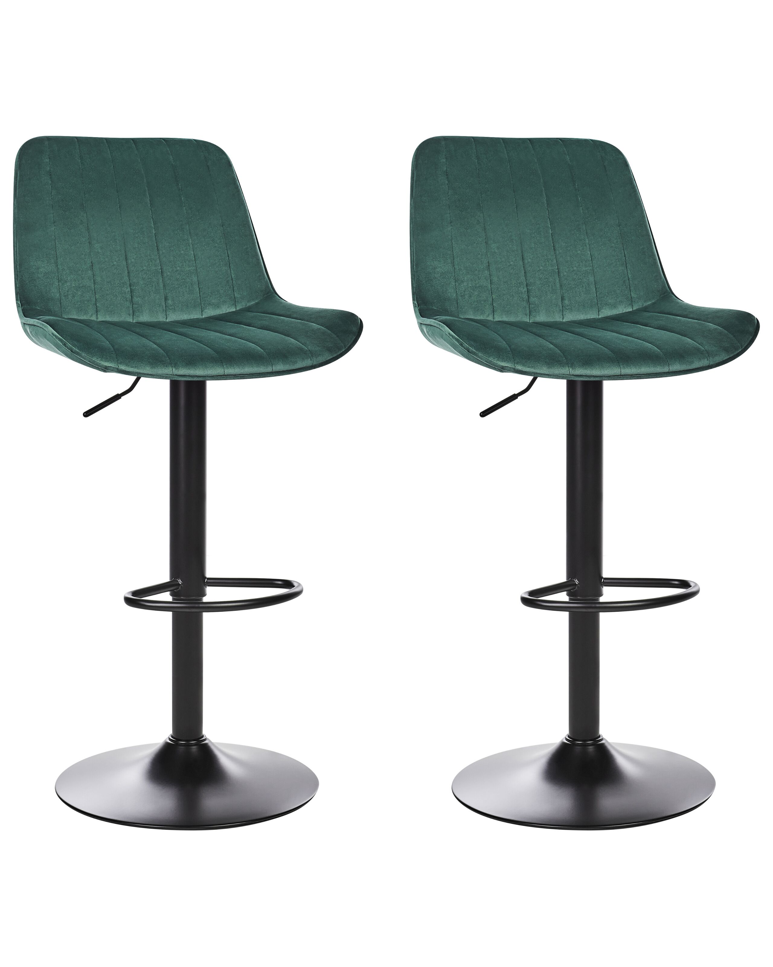 Set of 2 Velvet Swivel Bar Stools Green DUBROVNIK - Gemini Interiors